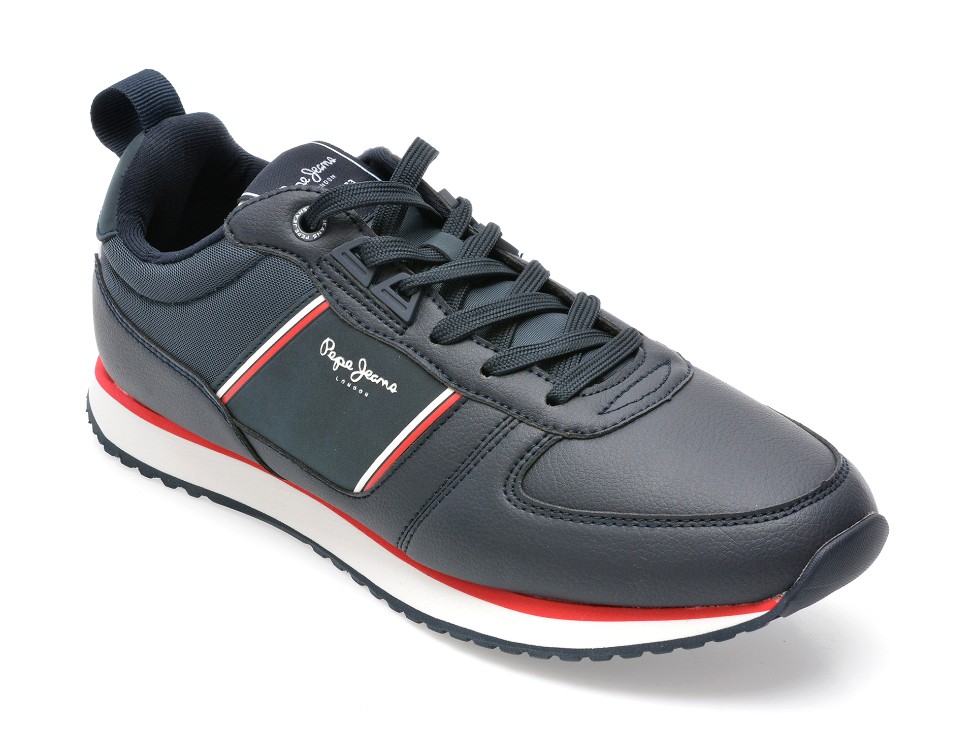 Pantofi sport PEPE JEANS bleumarin, MS30882, din piele ecologica si material textil /barbati/pantofi