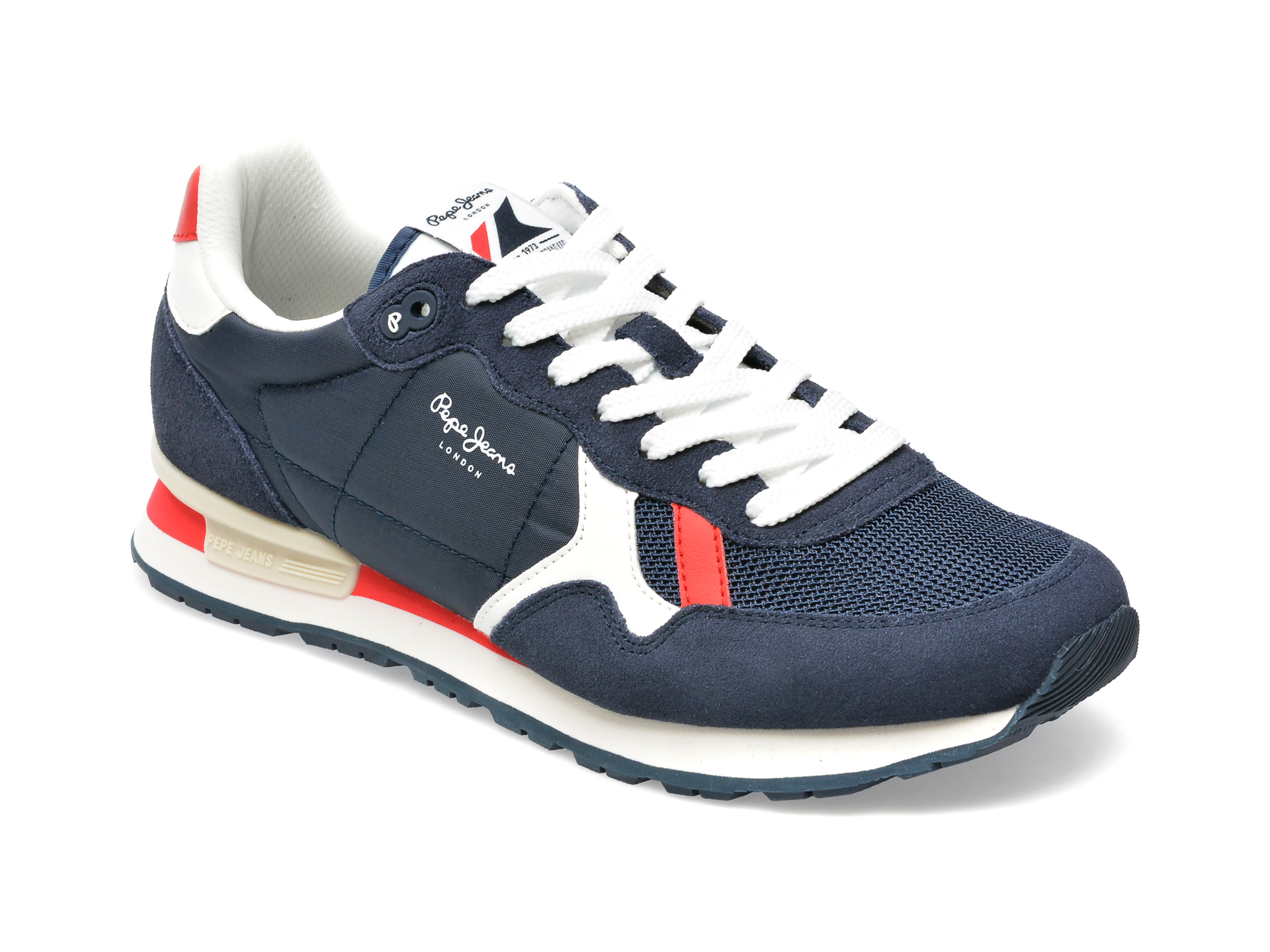 Pantofi sport PEPE JEANS bleumarin, MS30924, din material textil si piele intoarsa /barbati/pantofi