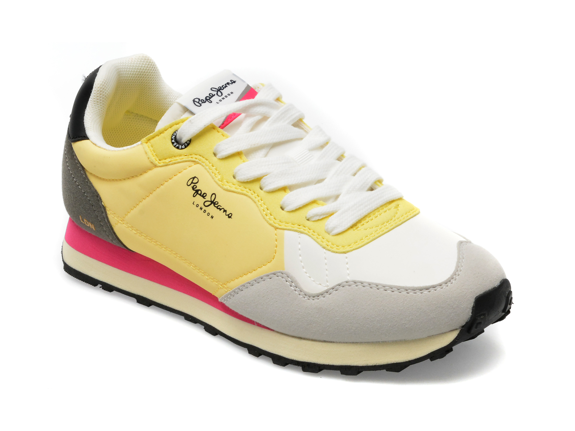 Pantofi sport PEPE JEANS galbeni, LS31487, din piele ecologica si material textil /femei/pantofi imagine noua