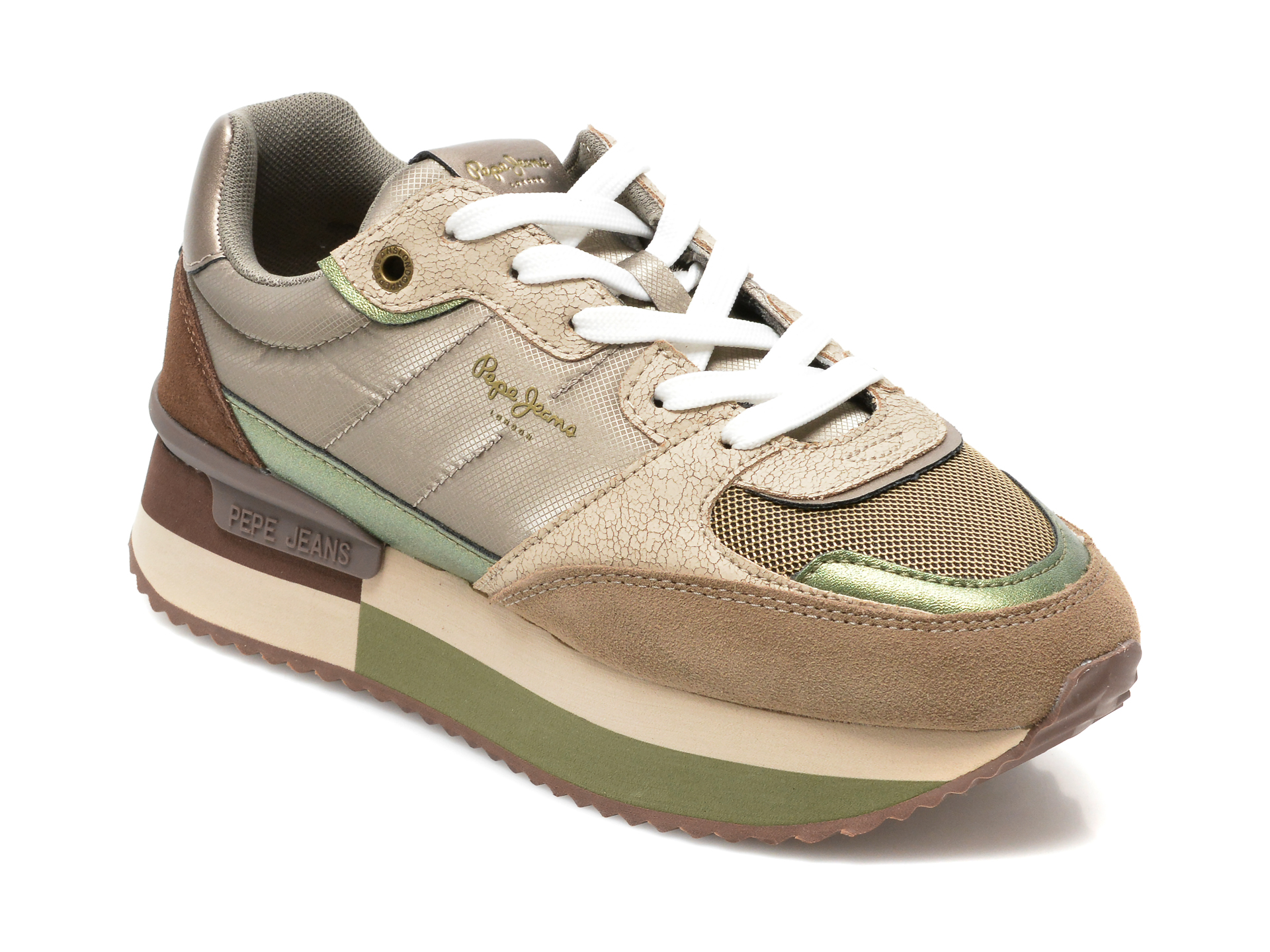 Pantofi sport PEPE JEANS gri, LS31259, din material textil si piele naturala otter imagine noua