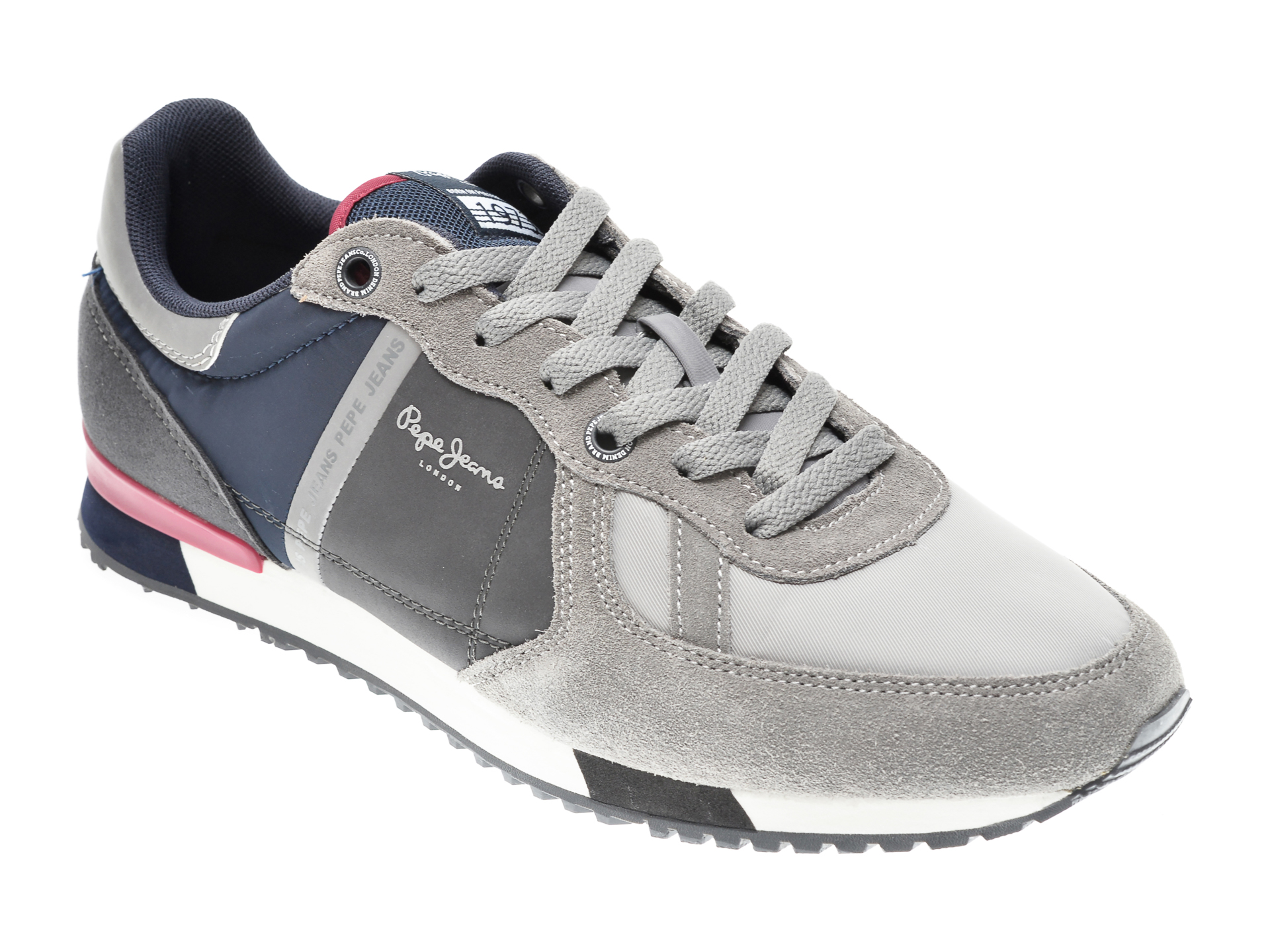 Pantofi sport PEPE JEANS gri, MS30659, din material textil si piele intoarsa imagine