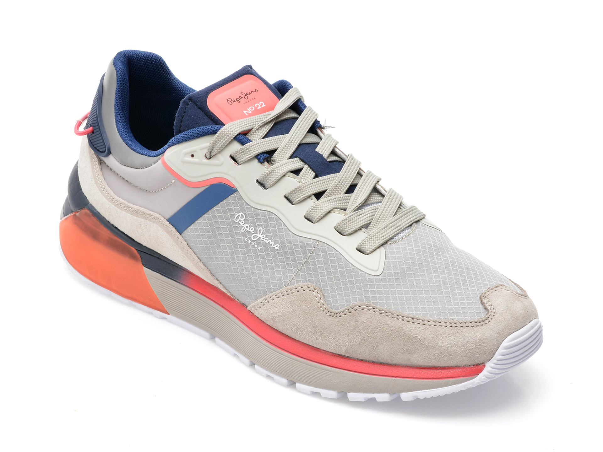 Pantofi sport PEPE JEANS gri, MS30833, din material textil si piele intoarsa otter.ro
