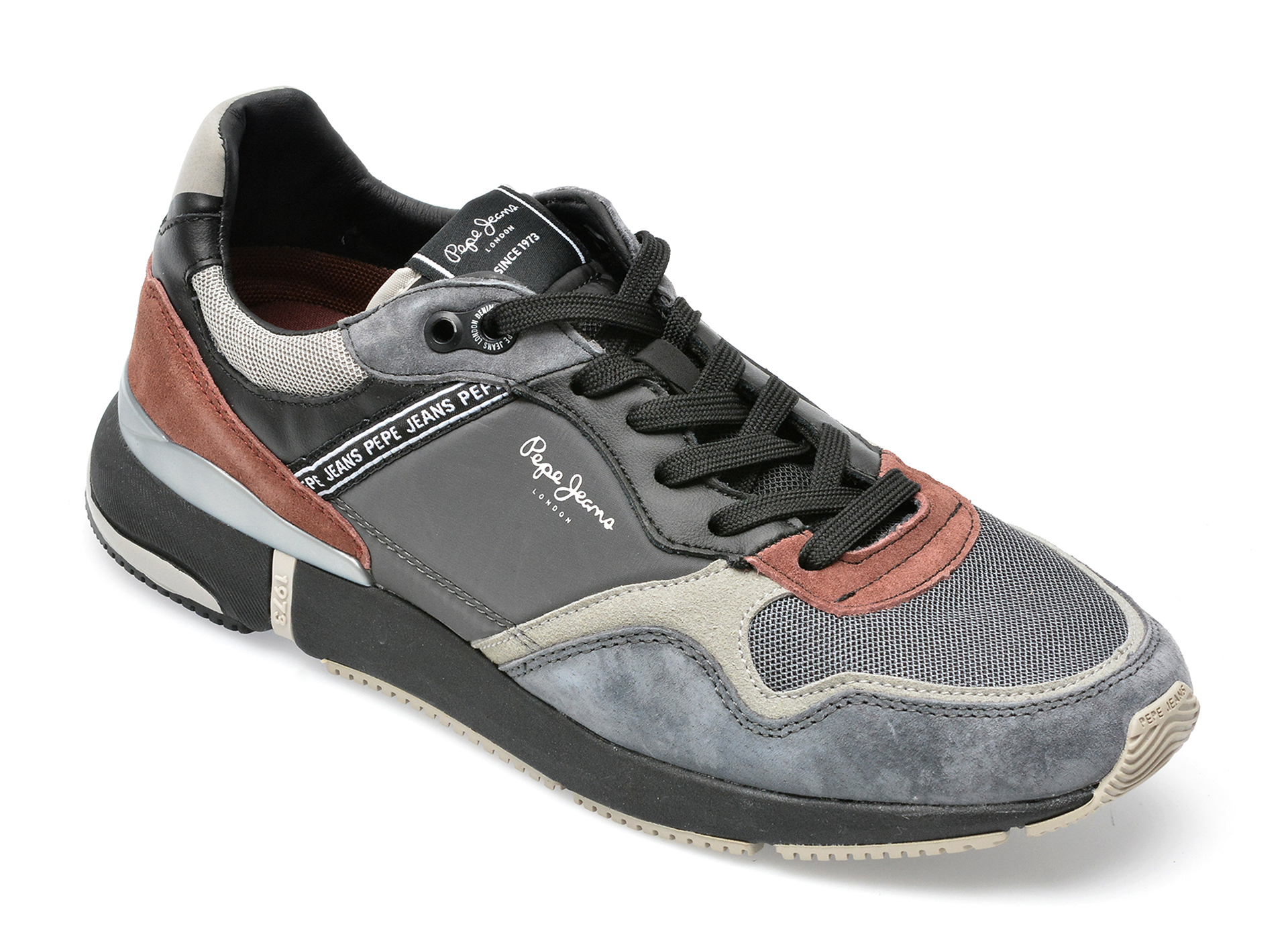 Pantofi sport PEPE JEANS gri, MS30863, din material textil si piele naturala