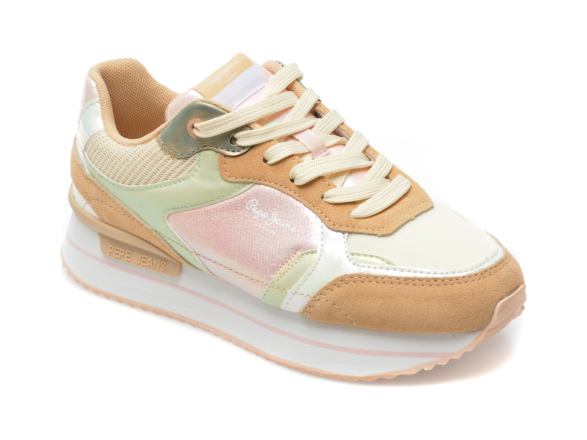 Pantofi sport PEPE JEANS multicolor, LS31478, din material textil si piele naturala /femei/pantofi