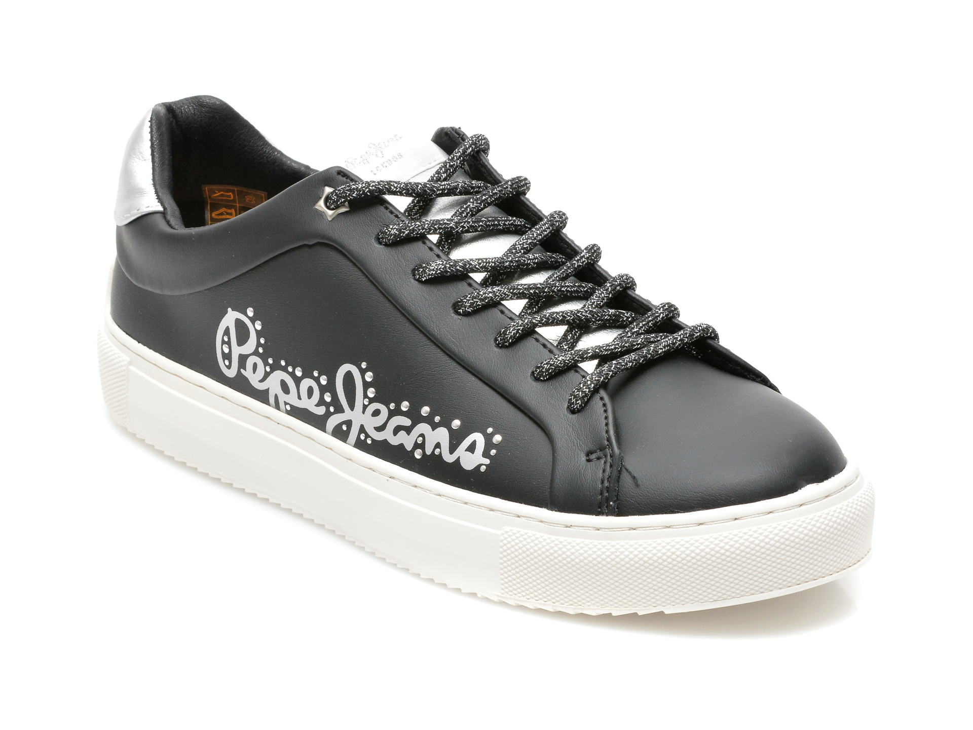 Pantofi sport PEPE JEANS negri, LS31200, din piele naturala otter.ro imagine noua