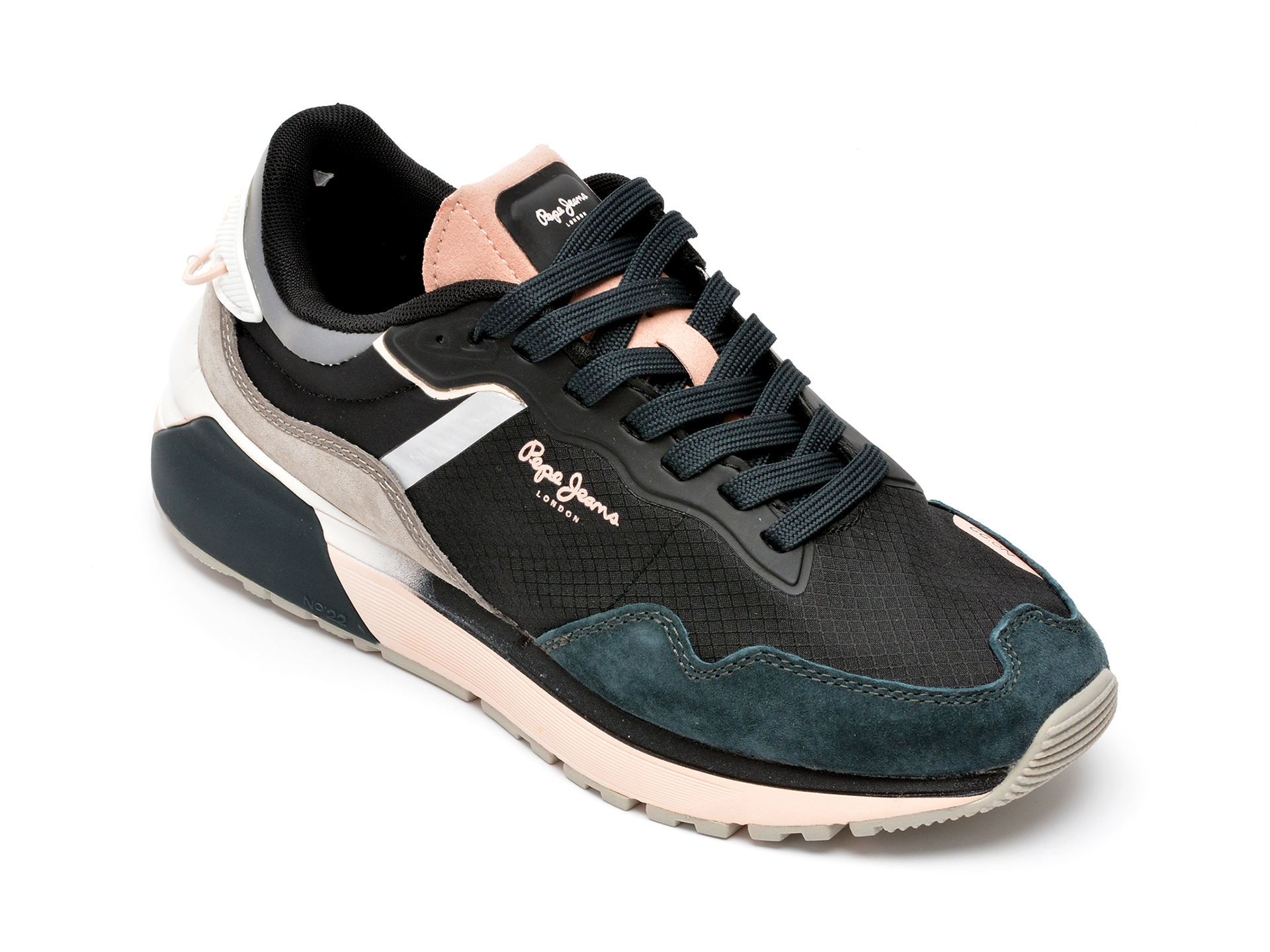 Pantofi sport PEPE JEANS negri, LS31347, din material textil si peiele naturala otter.ro
