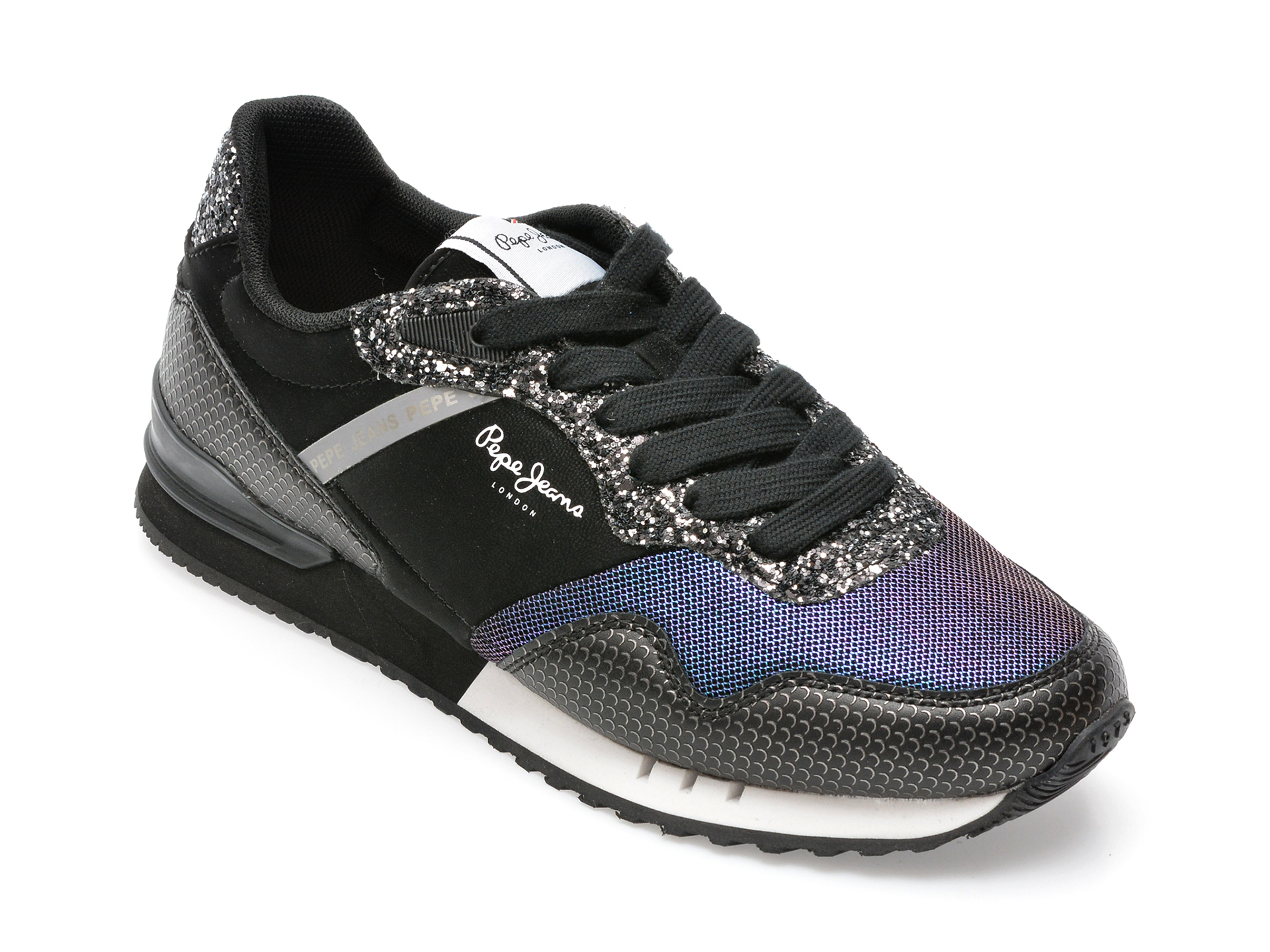 Pantofi sport PEPE JEANS negri, LS31379, din material textil si piele ecologica /femei/pantofi imagine noua