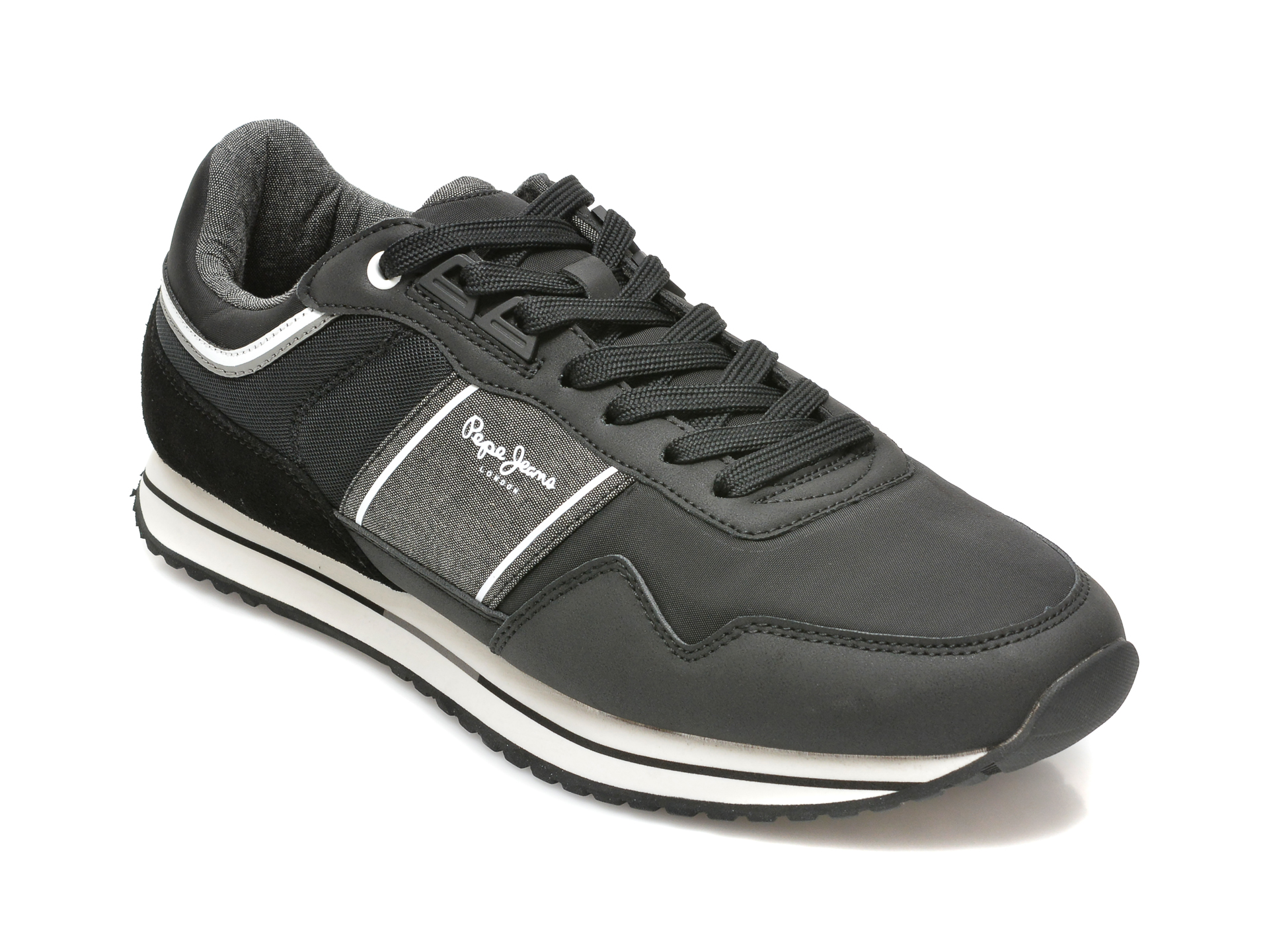 Pantofi sport PEPE JEANS negri, MS30797, din material textil /barbati/pantofi