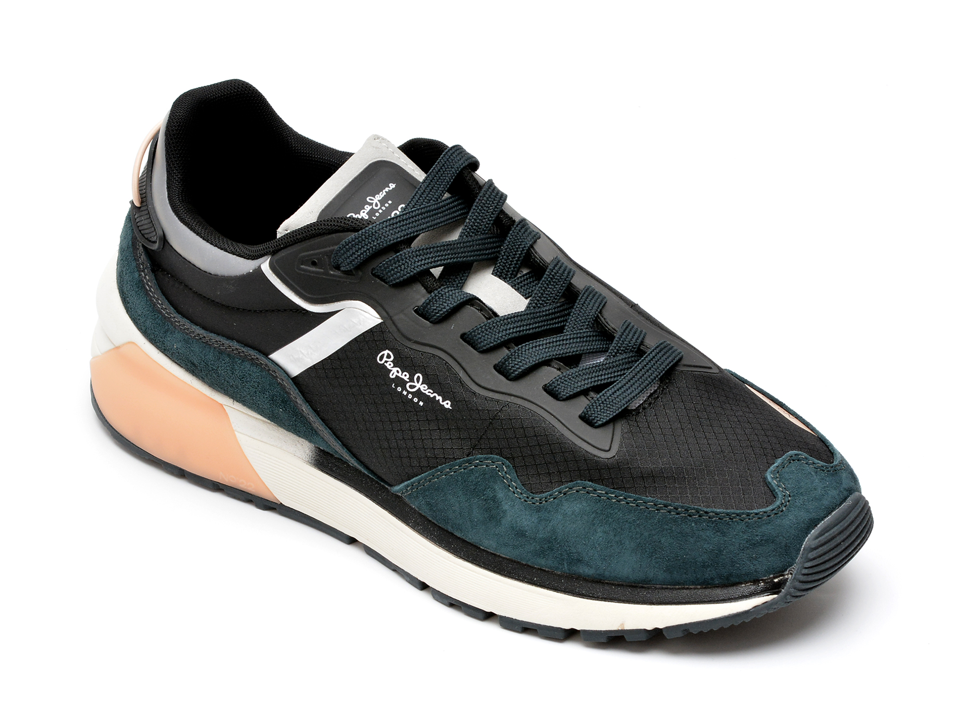 Pantofi sport PEPE JEANS negri, MS30833, din material textil si piele naturala