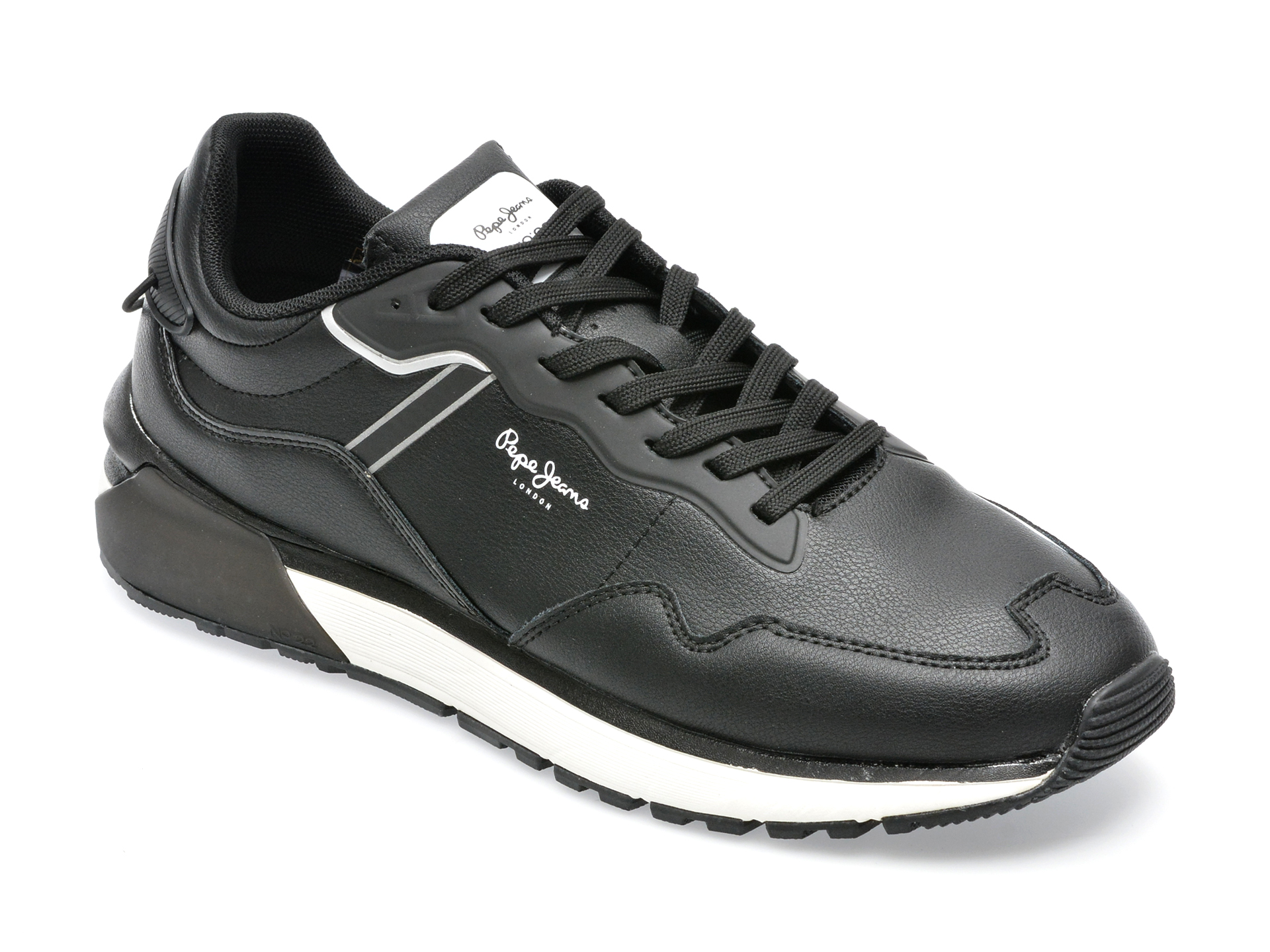 Pantofi sport PEPE JEANS negri, MS30876, din piele naturala /barbati/pantofi imagine noua