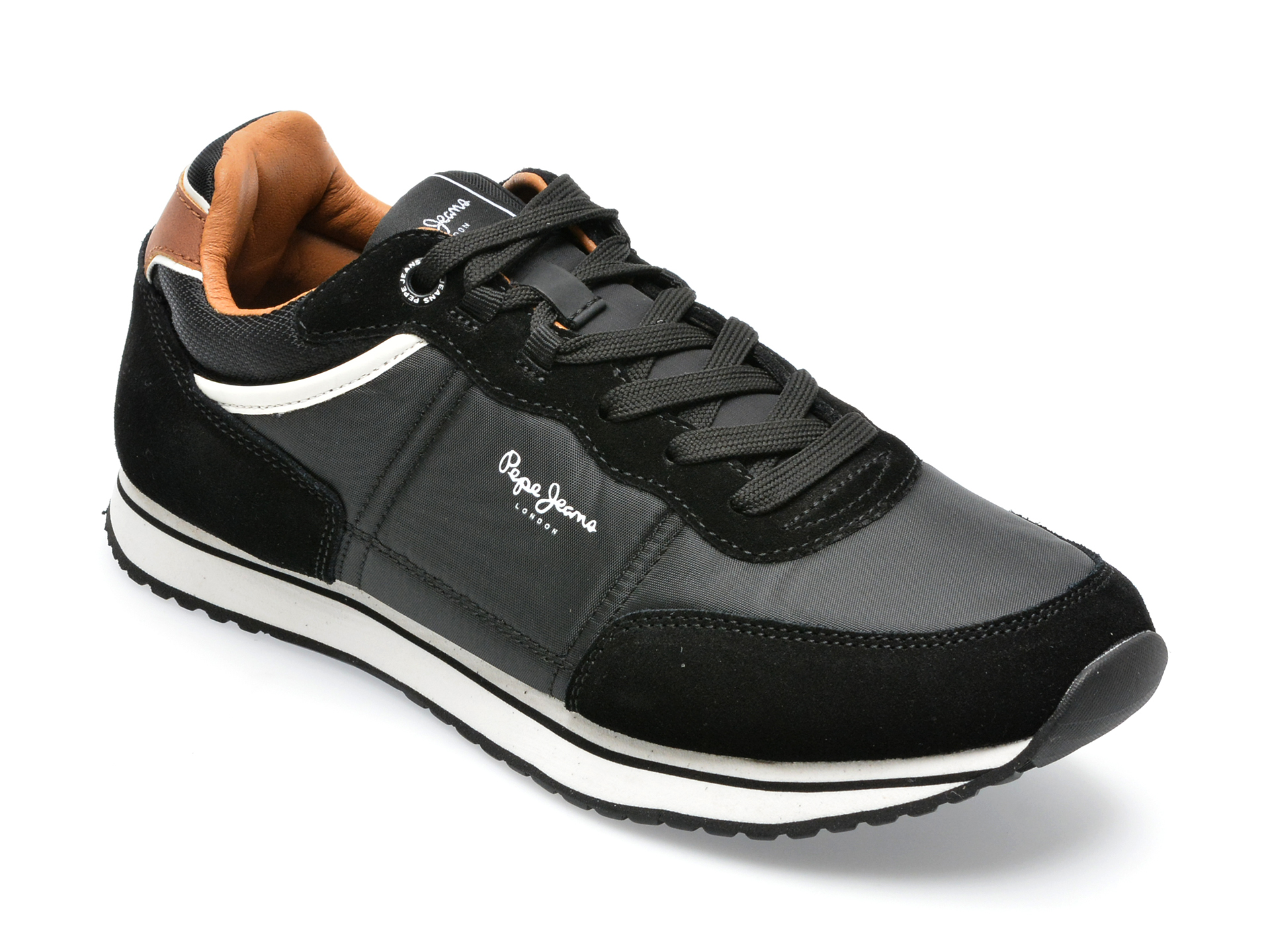 Pantofi sport PEPE JEANS negri, MS30883, din material textil si piele intoarsa