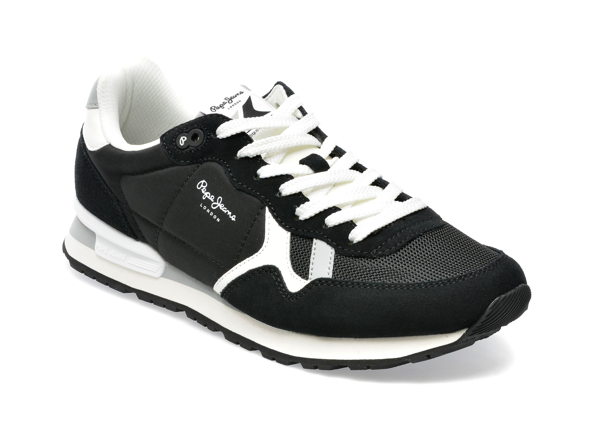 Pantofi sport PEPE JEANS negri, MS30924, din material textil imagine reduceri black friday 2021 otter.ro