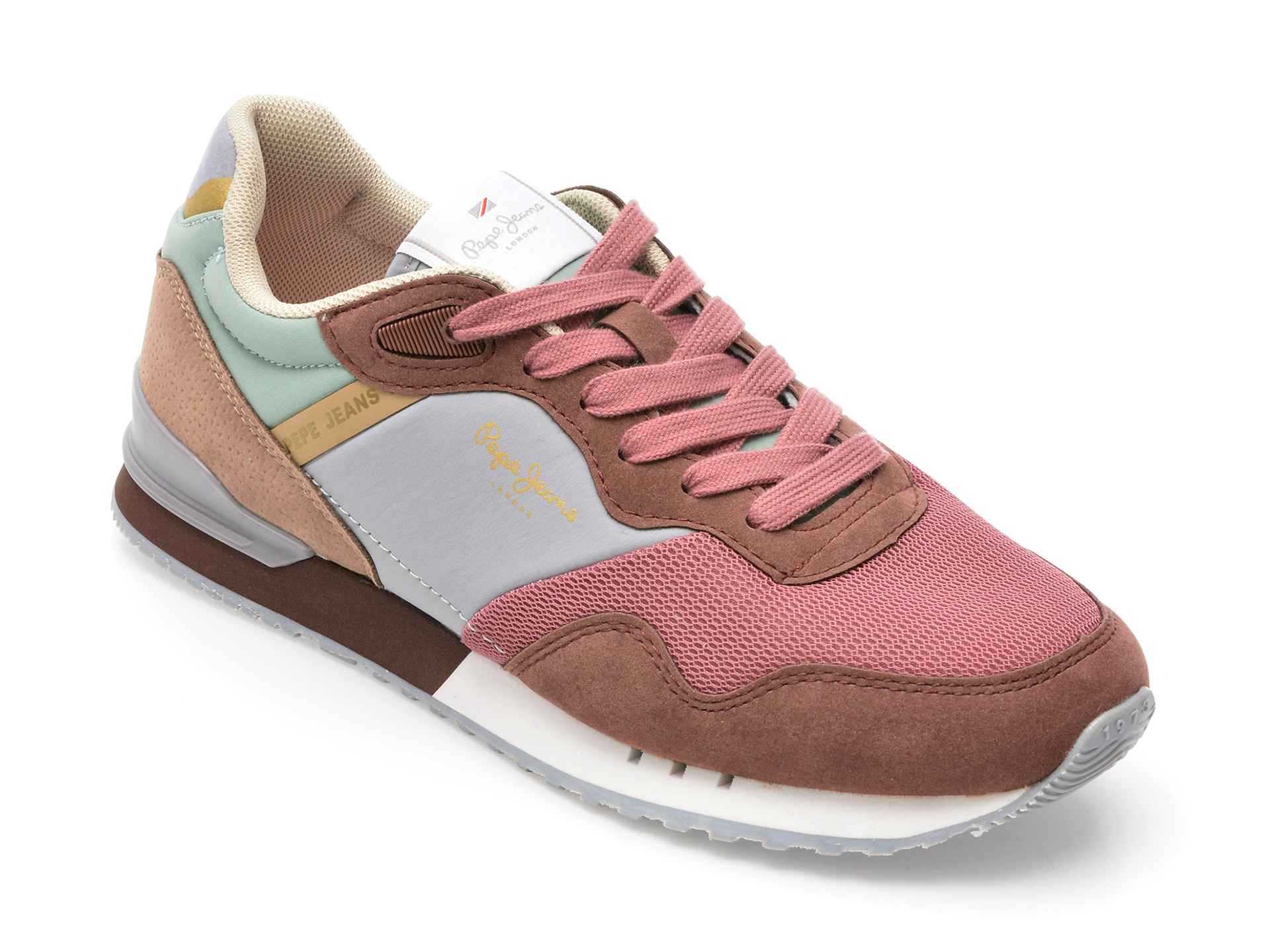 Pantofi sport PEPE JEANS roz, LS31380, din material textil si piele ecologica /femei/pantofi