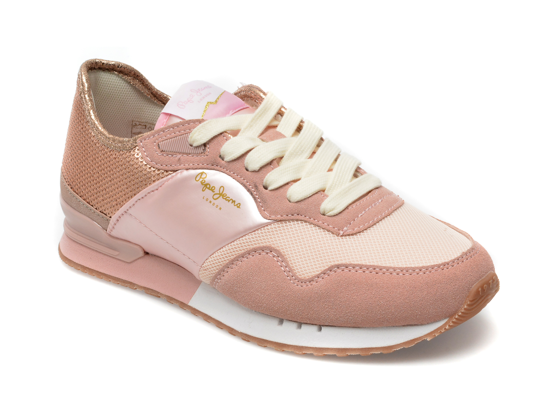 Pantofi sport PEPE JEANS roz, LS31466, din material textil si piele ecologica /femei/pantofi