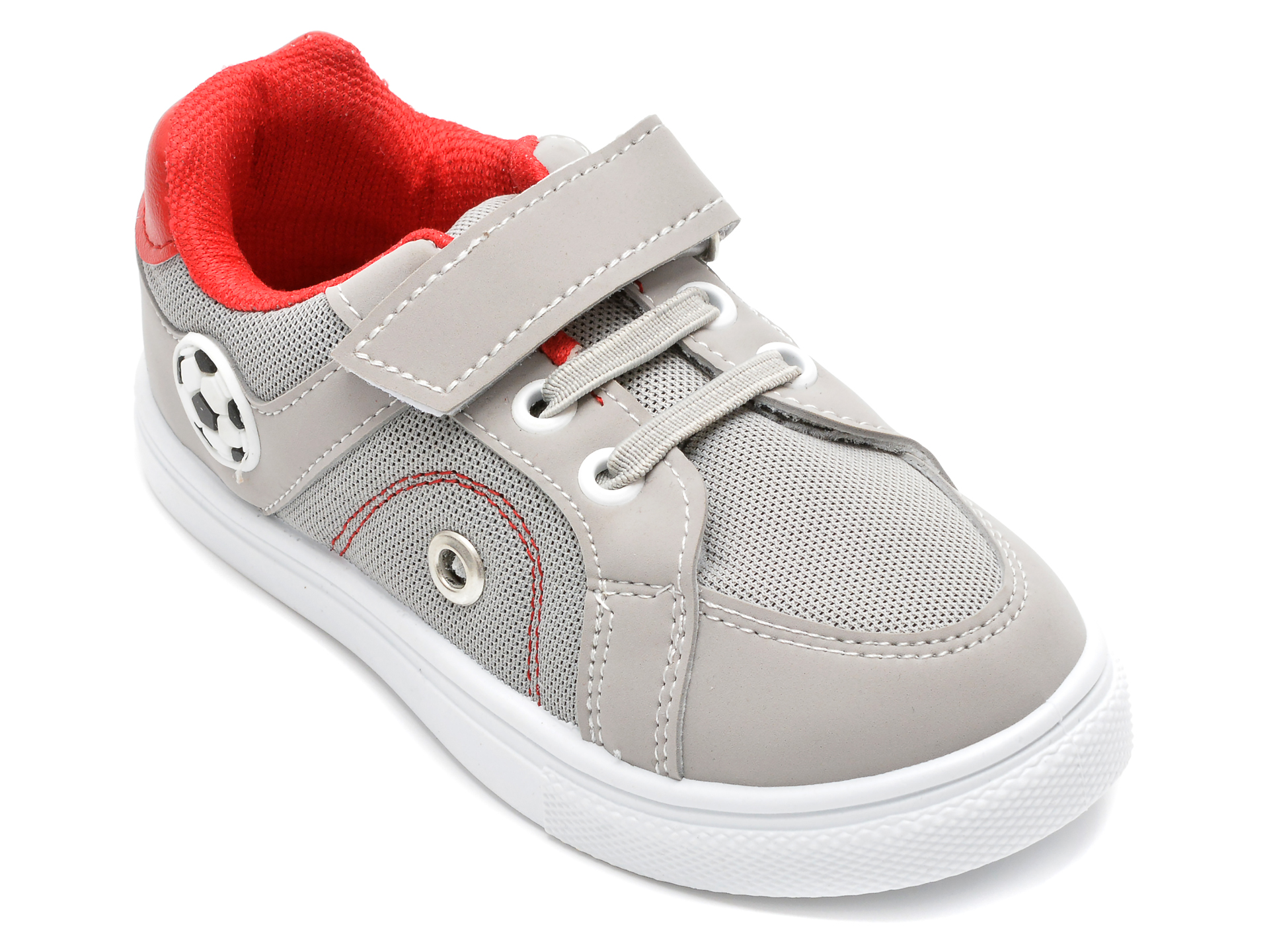 Pantofi sport POLARIS gri, 520138, din material textil si piele ecologica /copii/incaltaminte