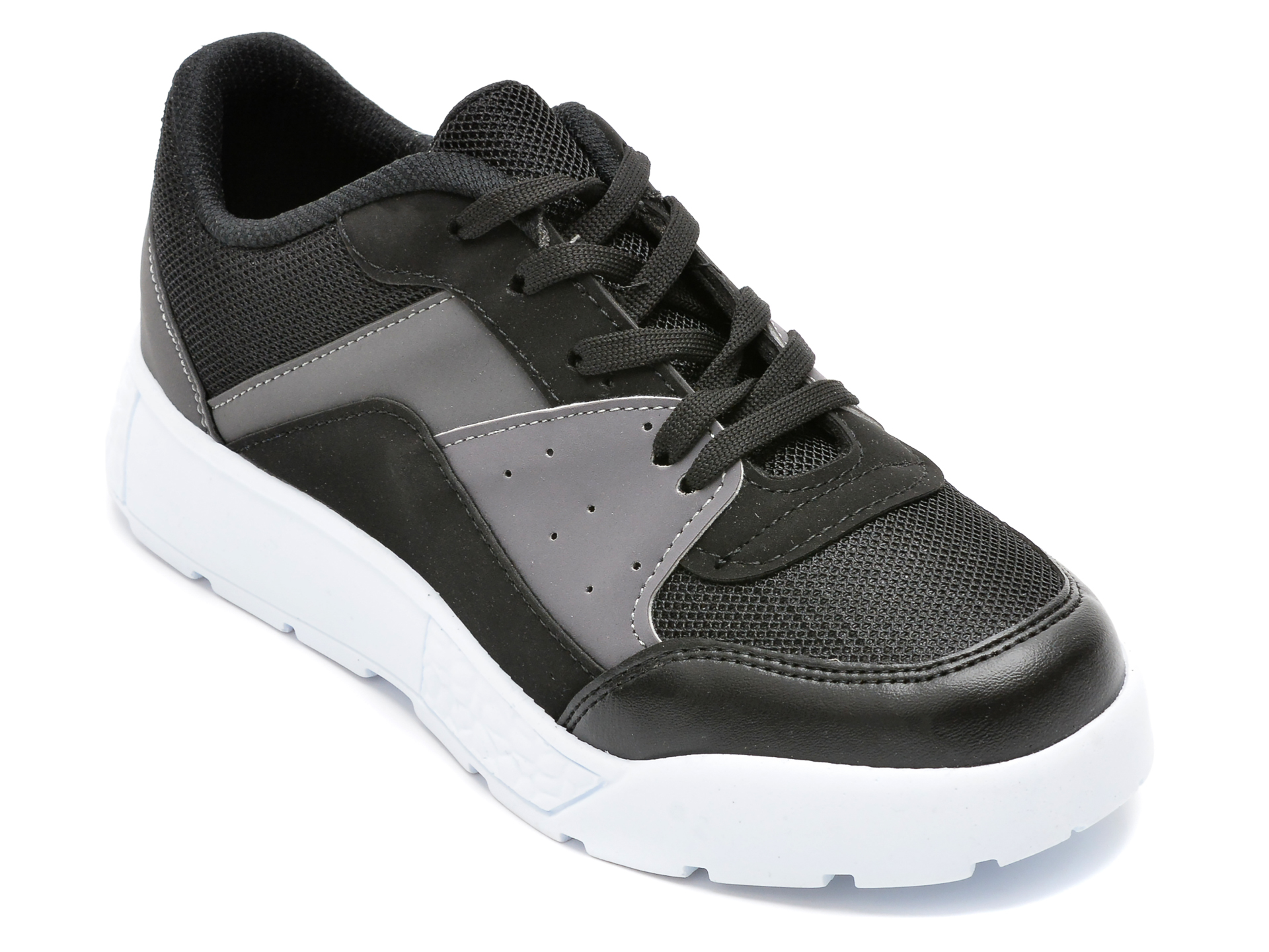 Pantofi sport POLARIS negri, 520237, din material textil si piele ecologica otter.ro