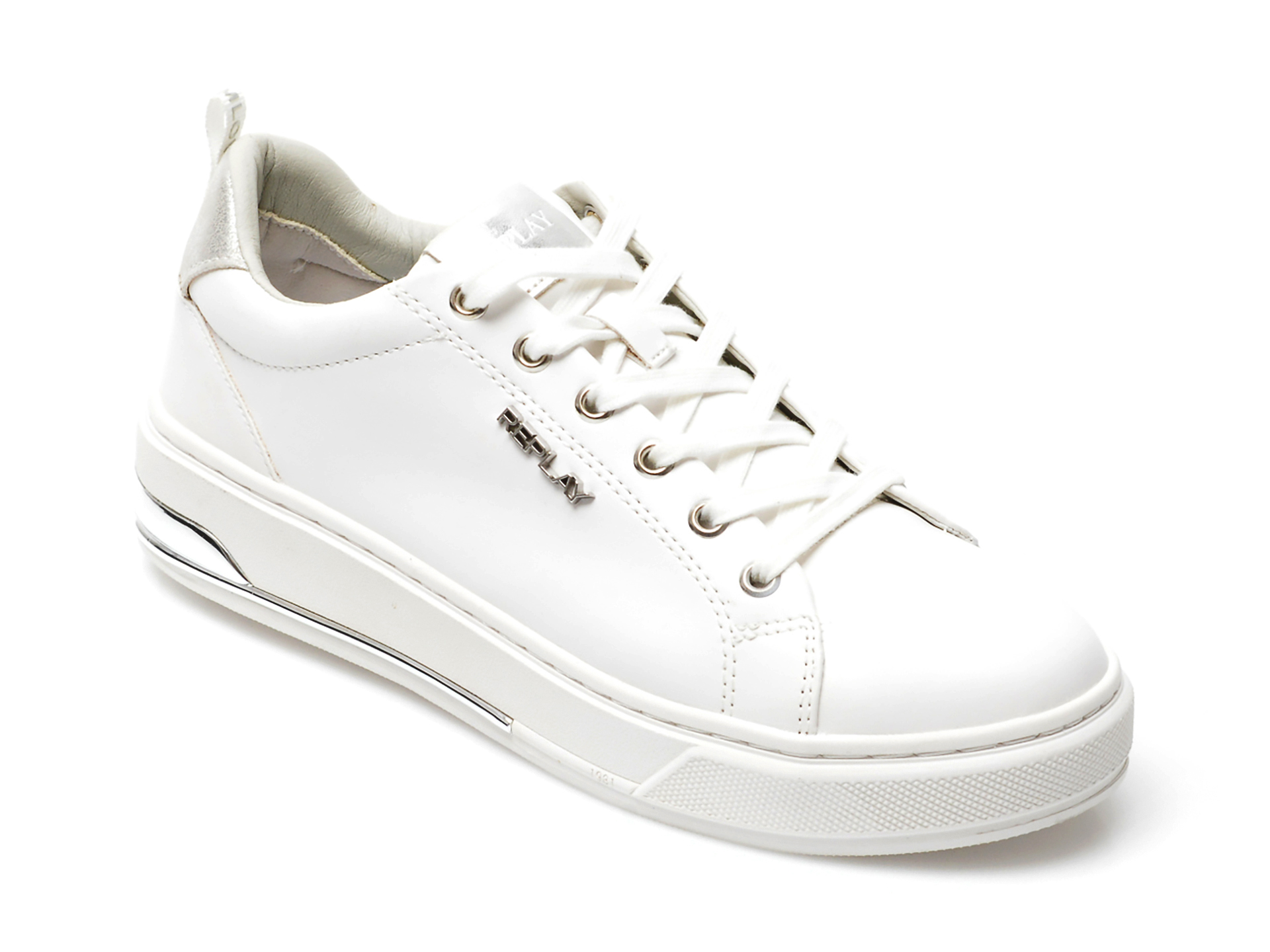 Pantofi sport REPLAY albi, WZ2S09S, din piele ecologica /femei/pantofi