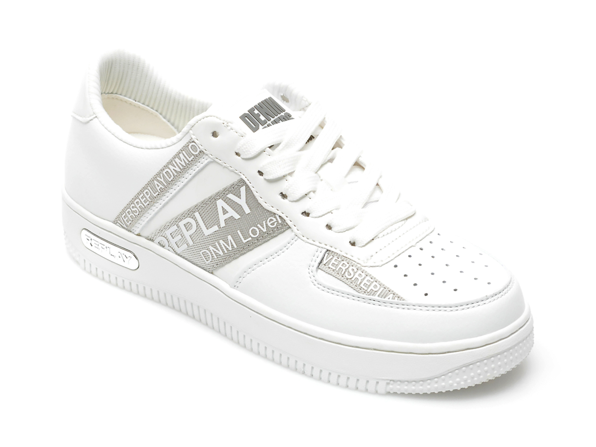 Pantofi sport REPLAY albi, WZ2U02S, din piele ecologica otter.ro