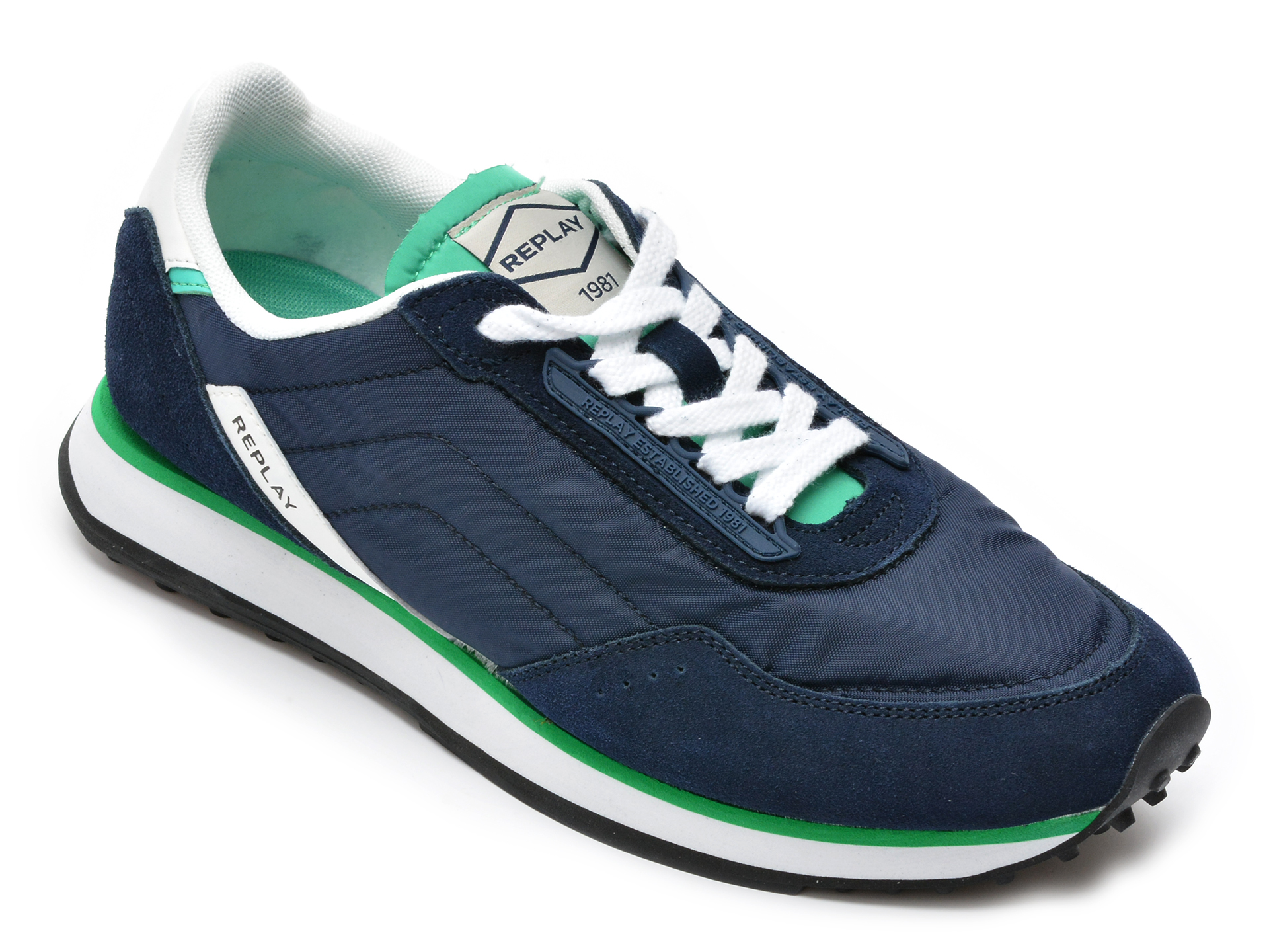 Pantofi sport REPLAY bleumarin, MS2M20T, din material textil si piele naturala otter.ro otter.ro