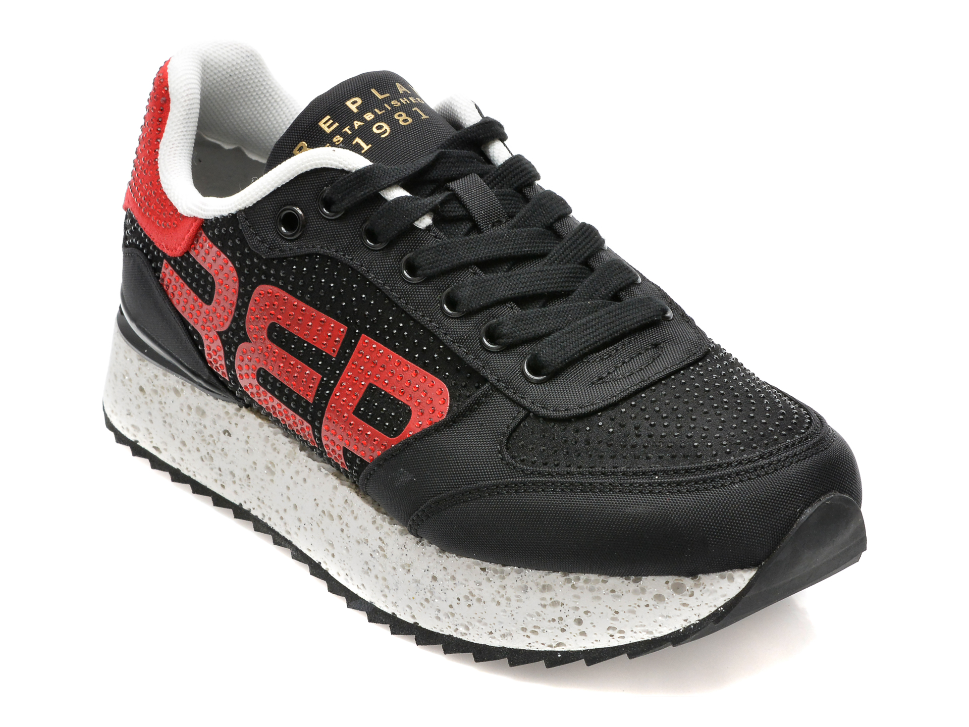 Pantofi sport REPLAY negri, WS6367T9, din material textil otter.ro