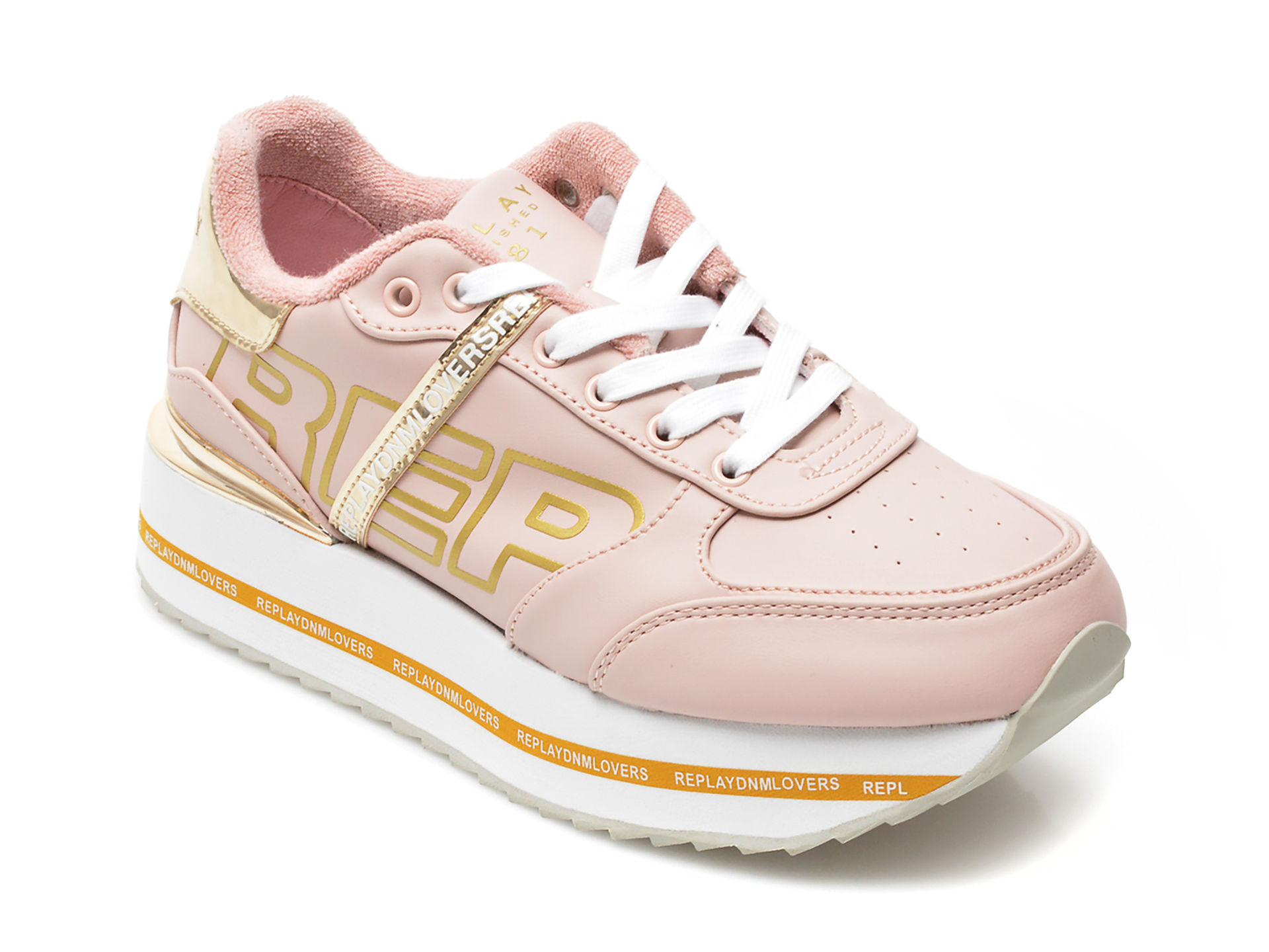 Pantofi sport REPLAY roz, WS3D21S, din piele ecologica /femei/pantofi