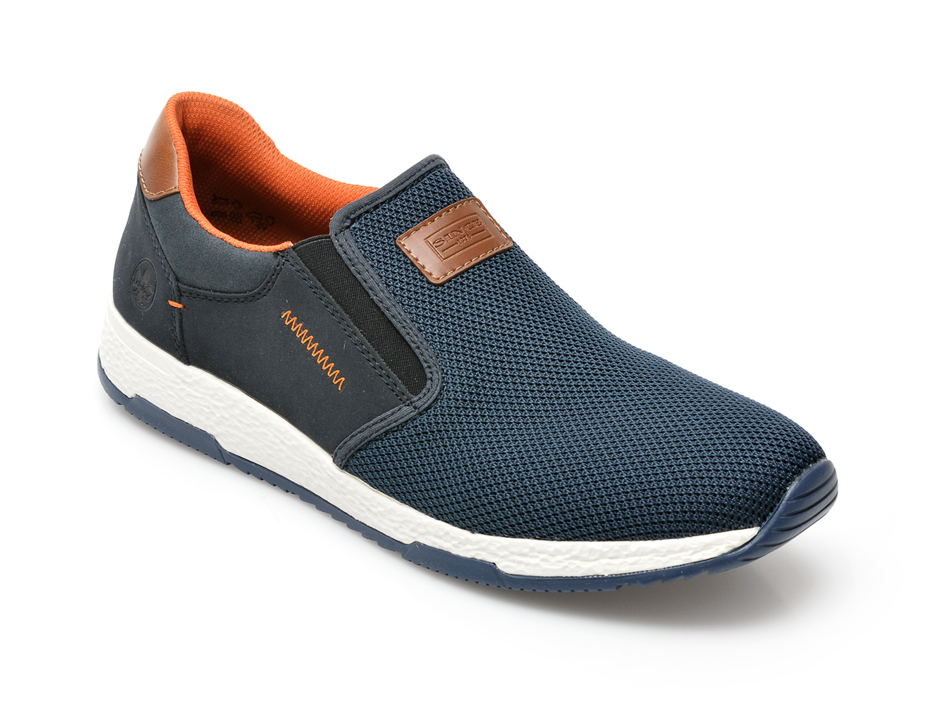 Pantofi sport RIEKER bleumarin, B3450, din material textil si piele ecologica otter.ro