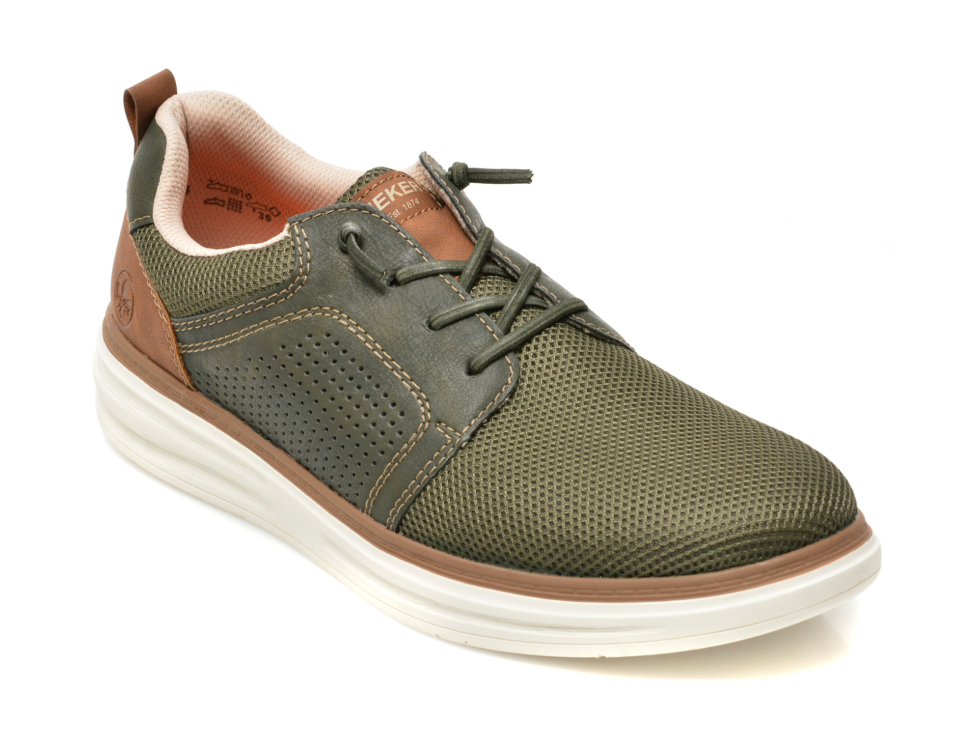 Pantofi sport RIEKER kaki, B6322, din material textil otter.ro