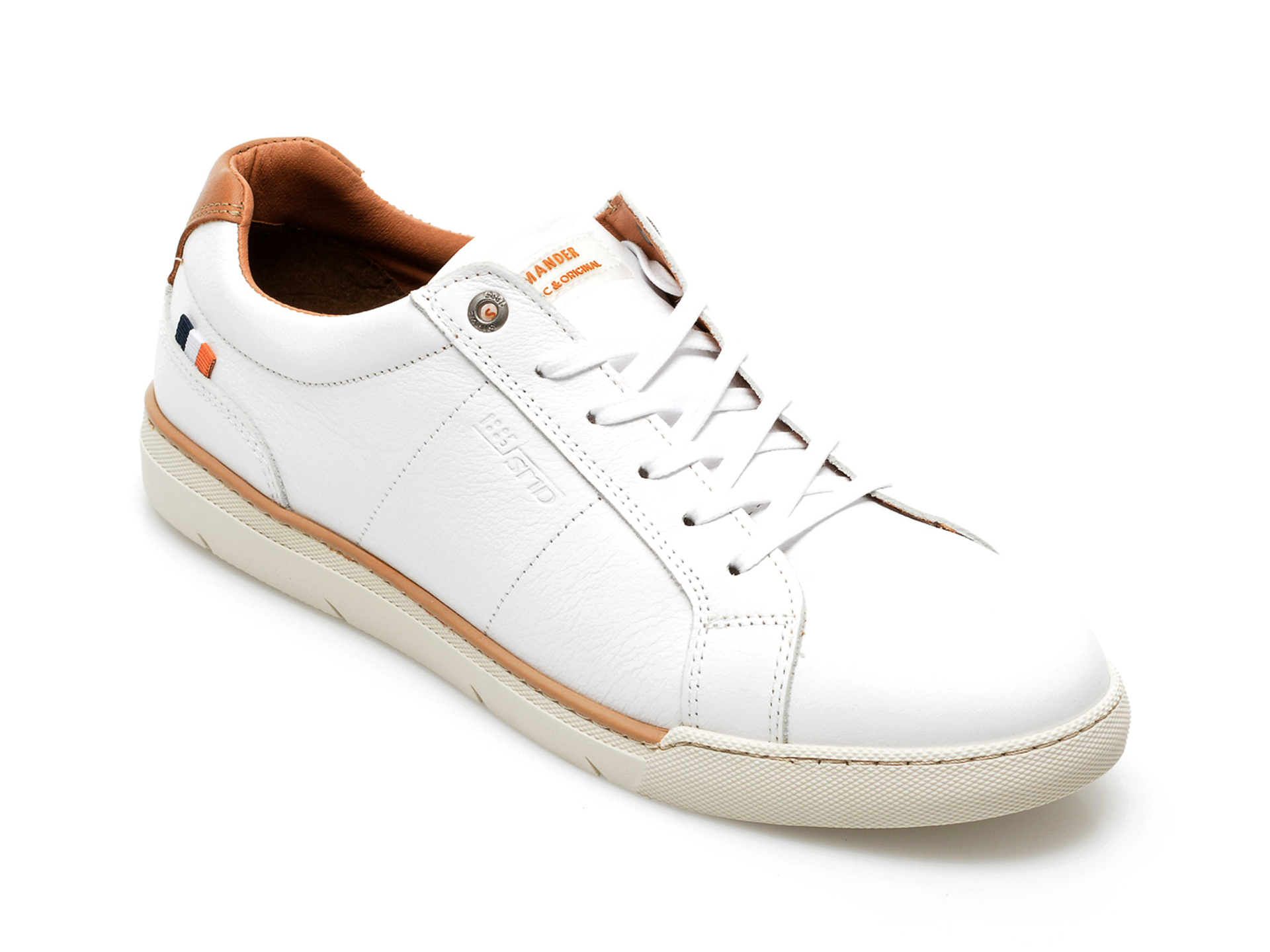 Pantofi sport SALAMANDER albi, 63102, din piele naturala /barbati/pantofi