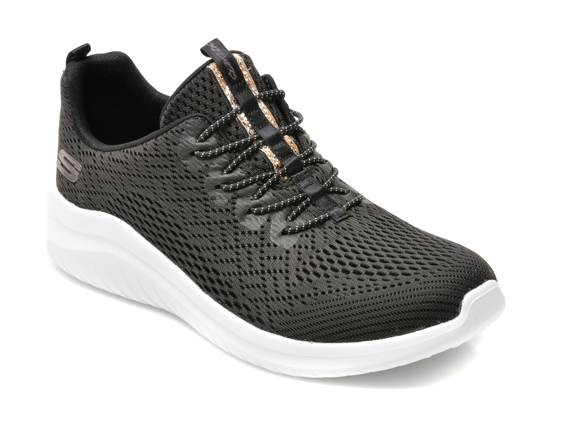 Pantofi sport SKECHERS alb-negru, ULTRA FLEX 2, din material textil otter imagine noua