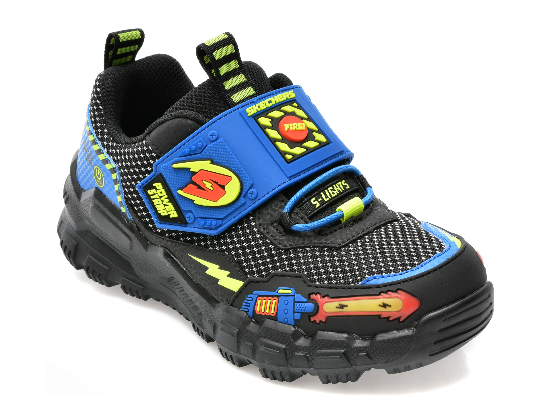 Pantofi sport SKECHERS albastri, 400155L, din piele ecologica si material textil