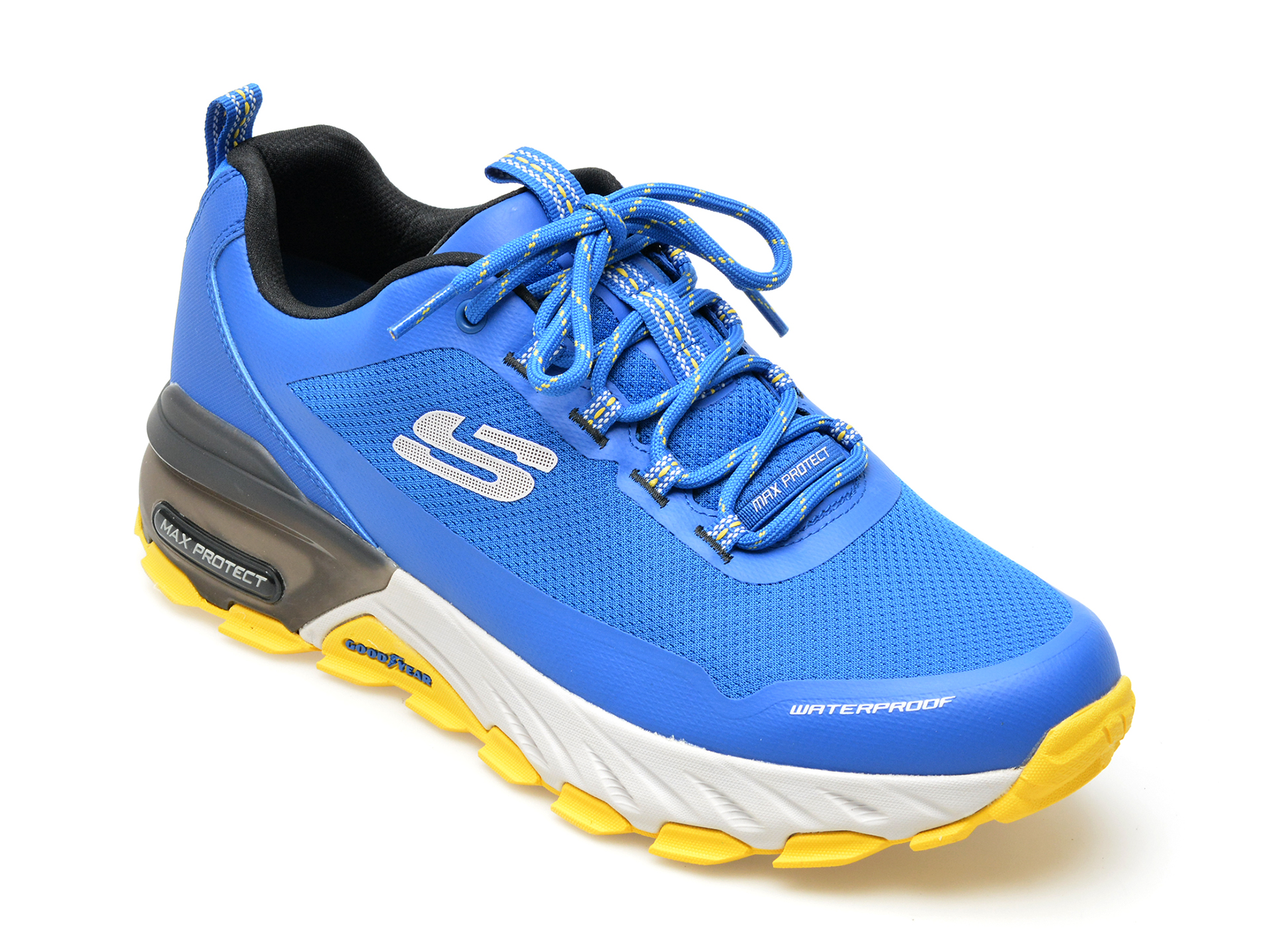Pantofi sport SKECHERS albastri, MAX PROTECT, din material textil /barbati/pantofi