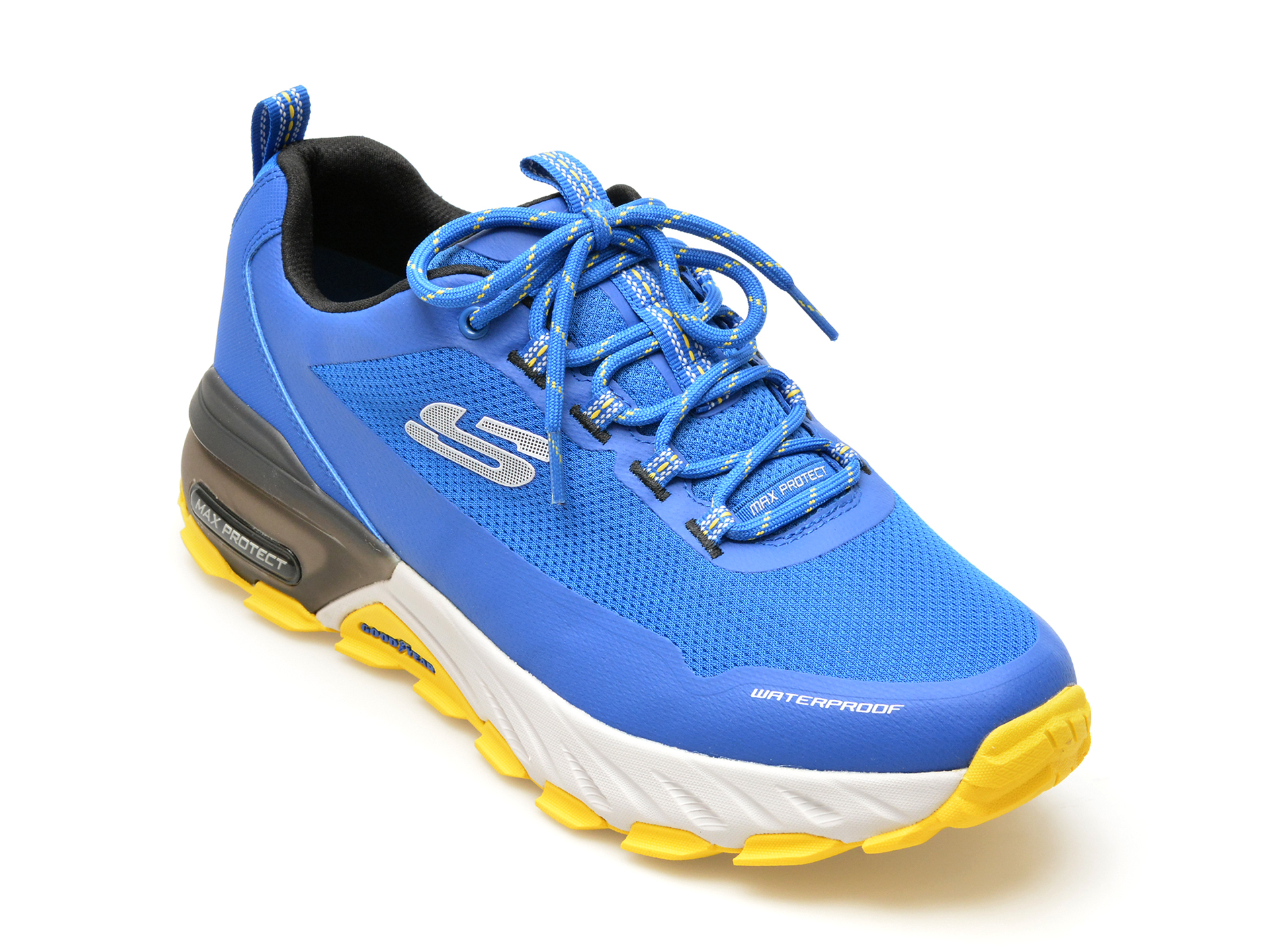Pantofi sport SKECHERS albastri, MAX PROTECT, din material textil
