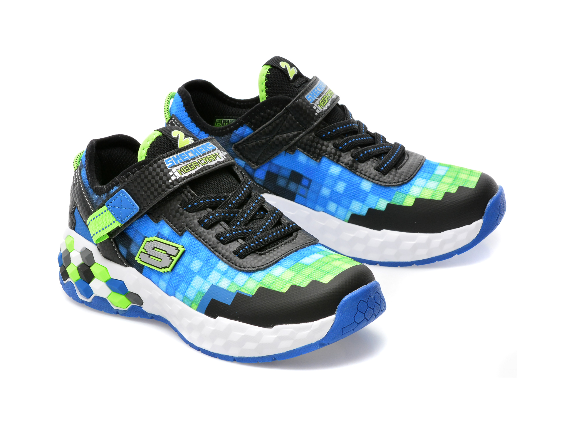 Pantofi sport SKECHERS albastri, MEGA-CRAFT 2.0, din material textil si piele ecologica - 4