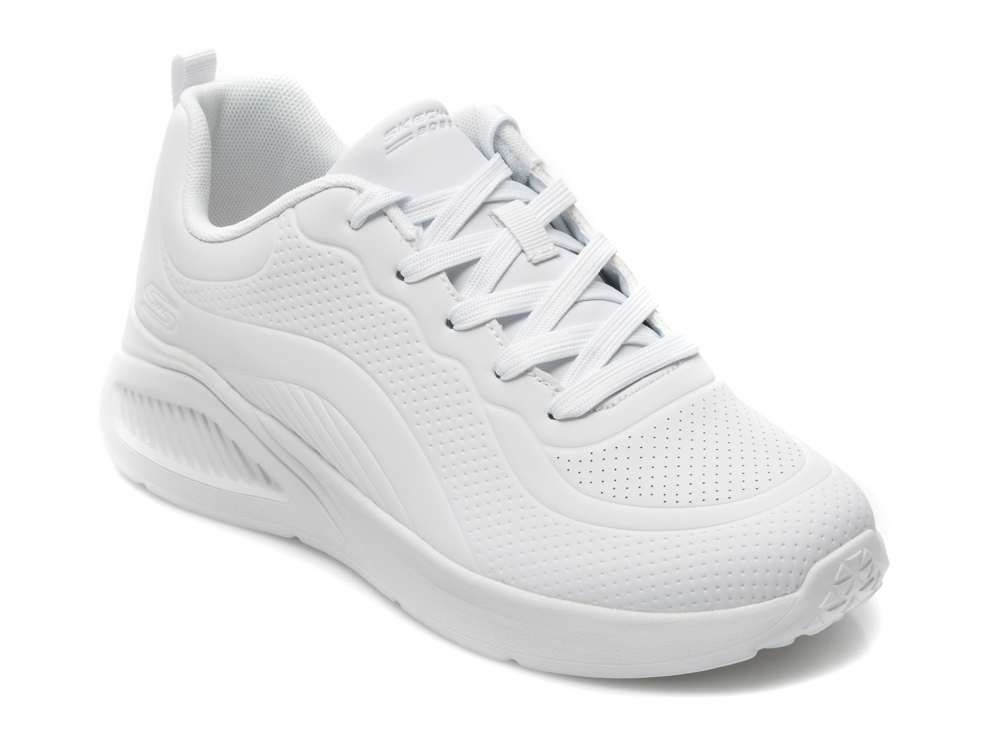 Pantofi sport SKECHERS albi, BOBS BUNO, din piele ecologica otter.ro imagine super redus 2022