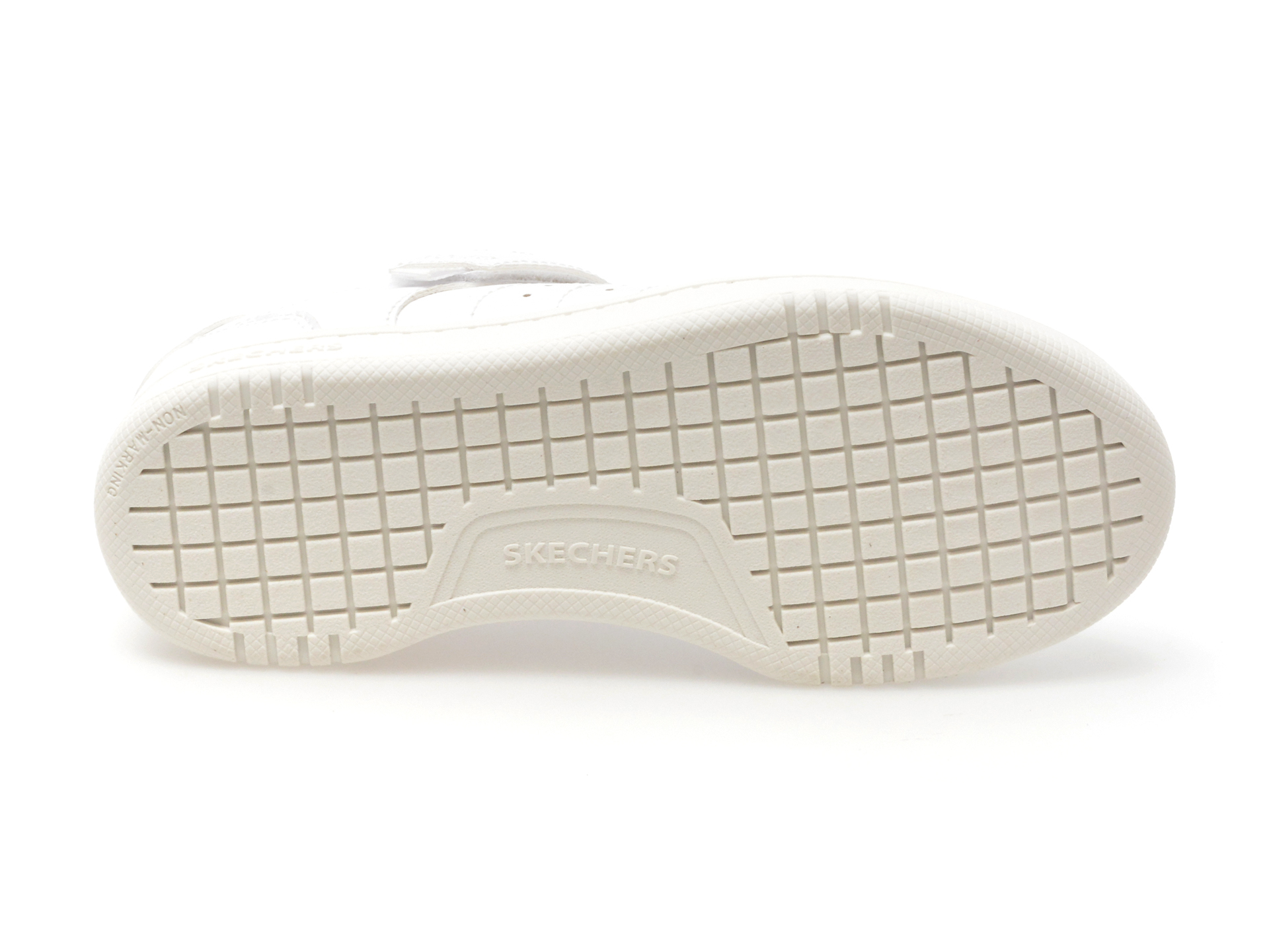 Pantofi sport SKECHERS albi, QUICK STREET, din piele ecologica