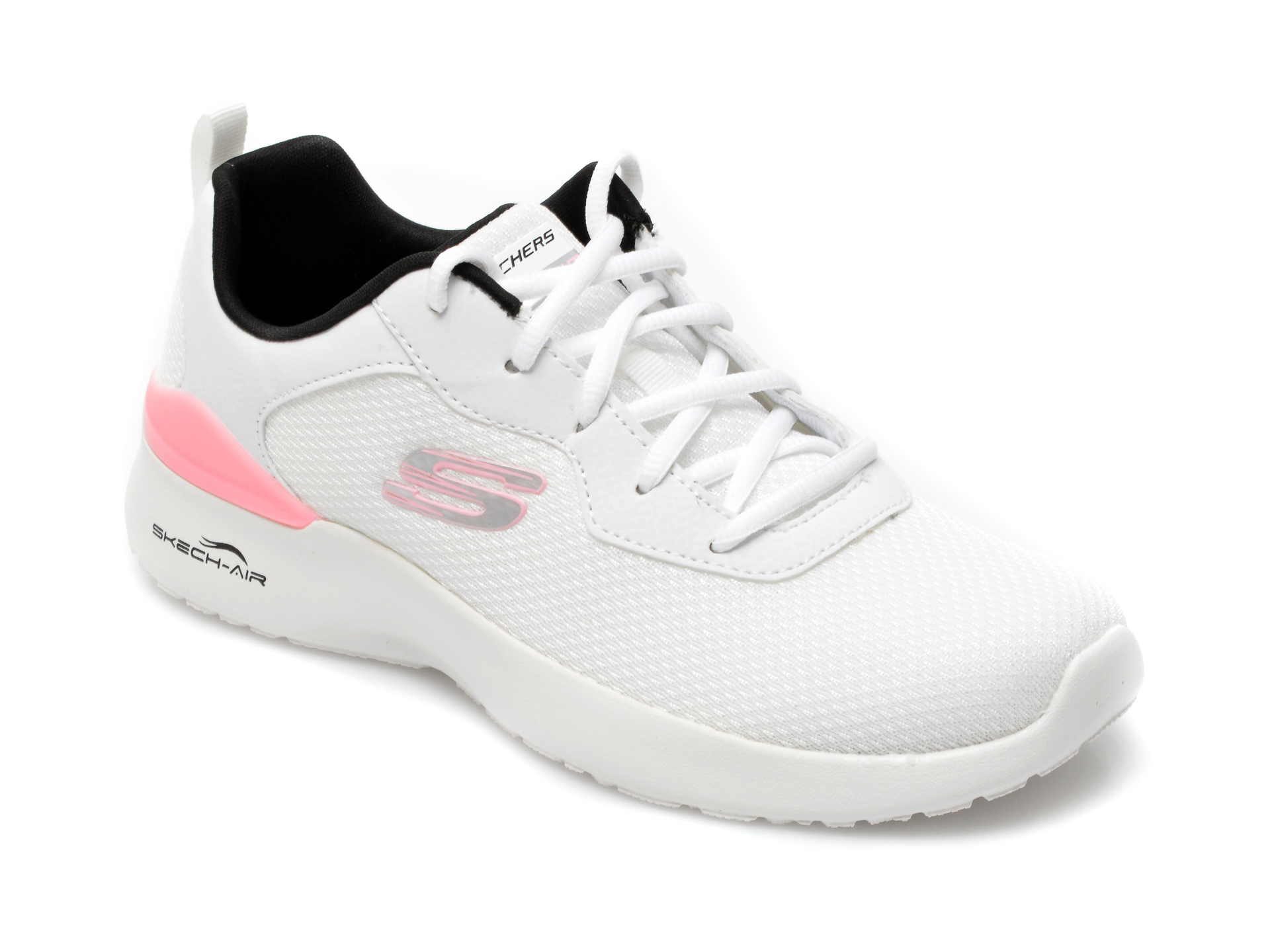 Pantofi sport SKECHERS albi, Skech-Air Dynamight, din material textil otter.ro