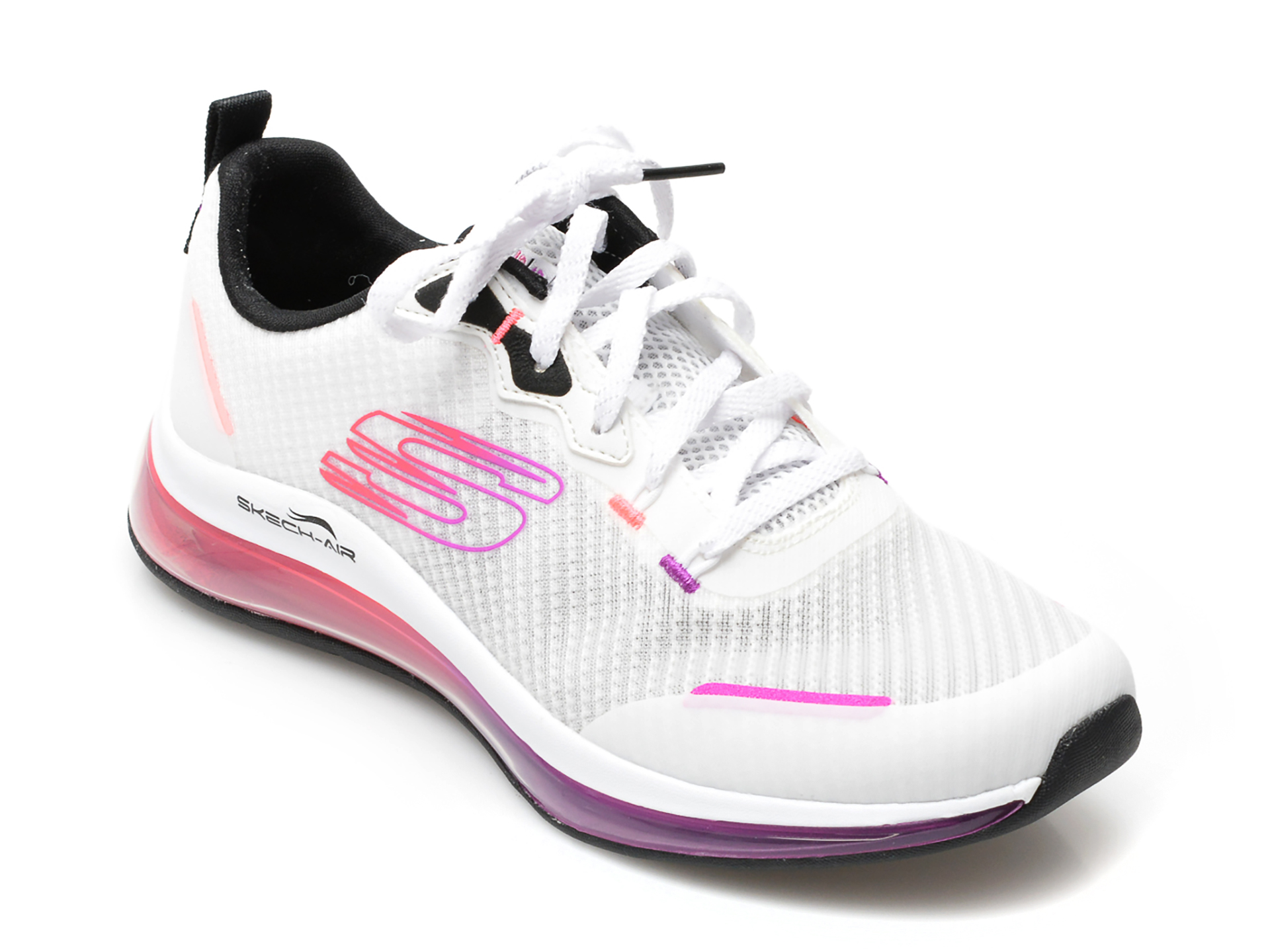 Pantofi sport SKECHERS albi, SKECH-AIR ELEMENT 2, din material textil /femei/pantofi
