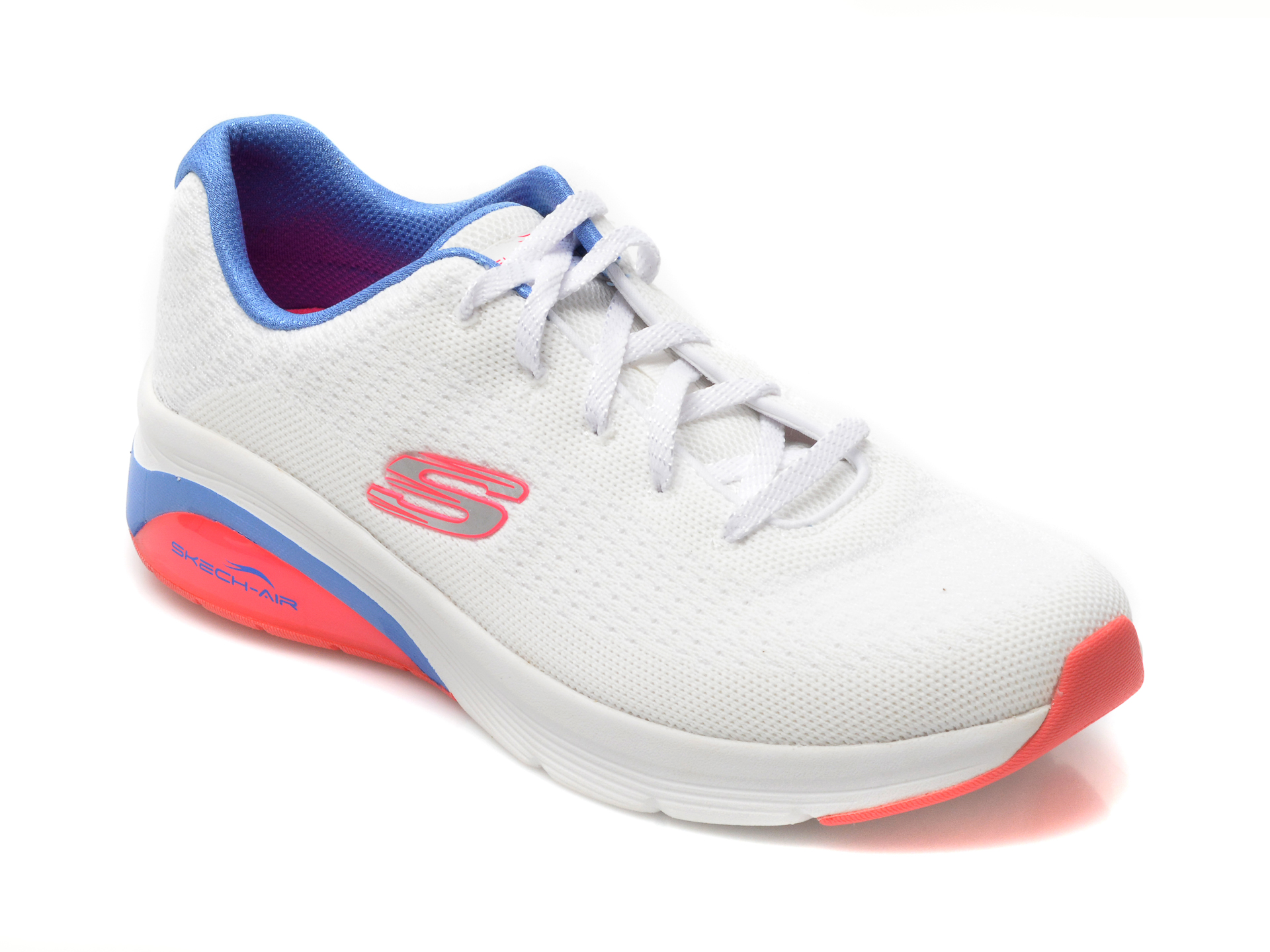Pantofi sport SKECHERS albi, SKECH-AIR EXTREME, din material textil otter.ro