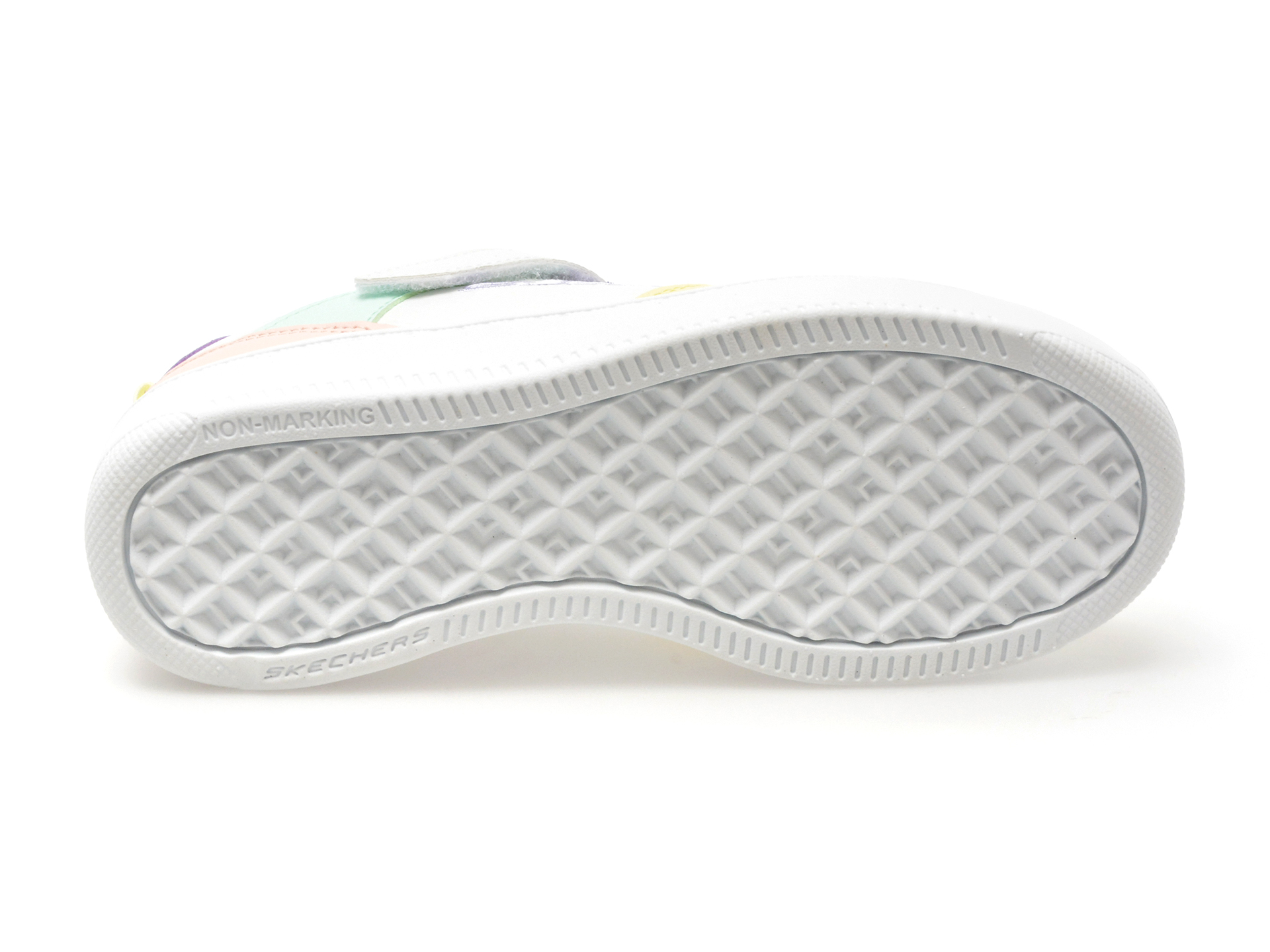 Pantofi sport SKECHERS albi, SPORT COURT 92, din piele ecologica