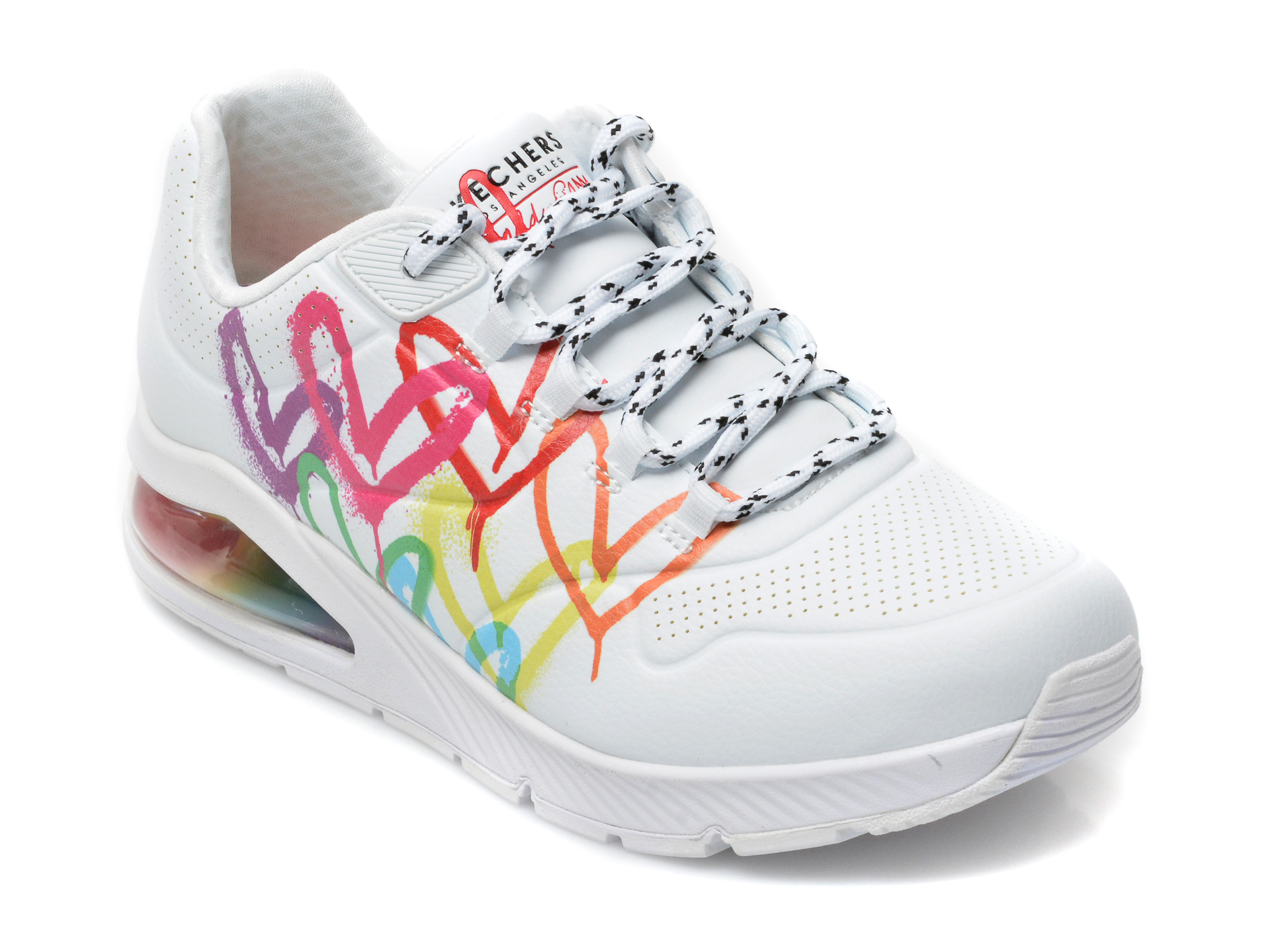 Pantofi sport SKECHERS albi, UNO 2, din piele ecologica otter imagine noua