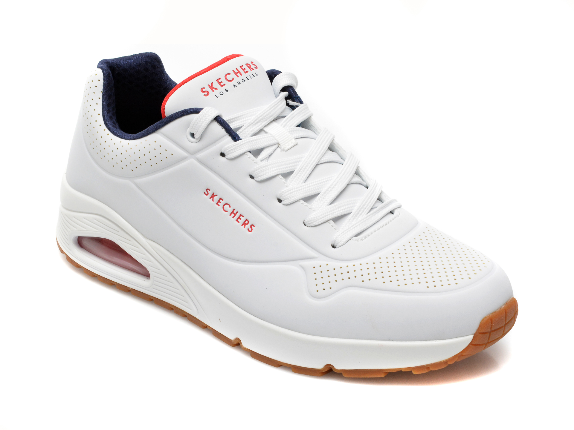 Pantofi sport SKECHERS albi, UNO, din piele ecologica otter.ro imagine super redus 2022