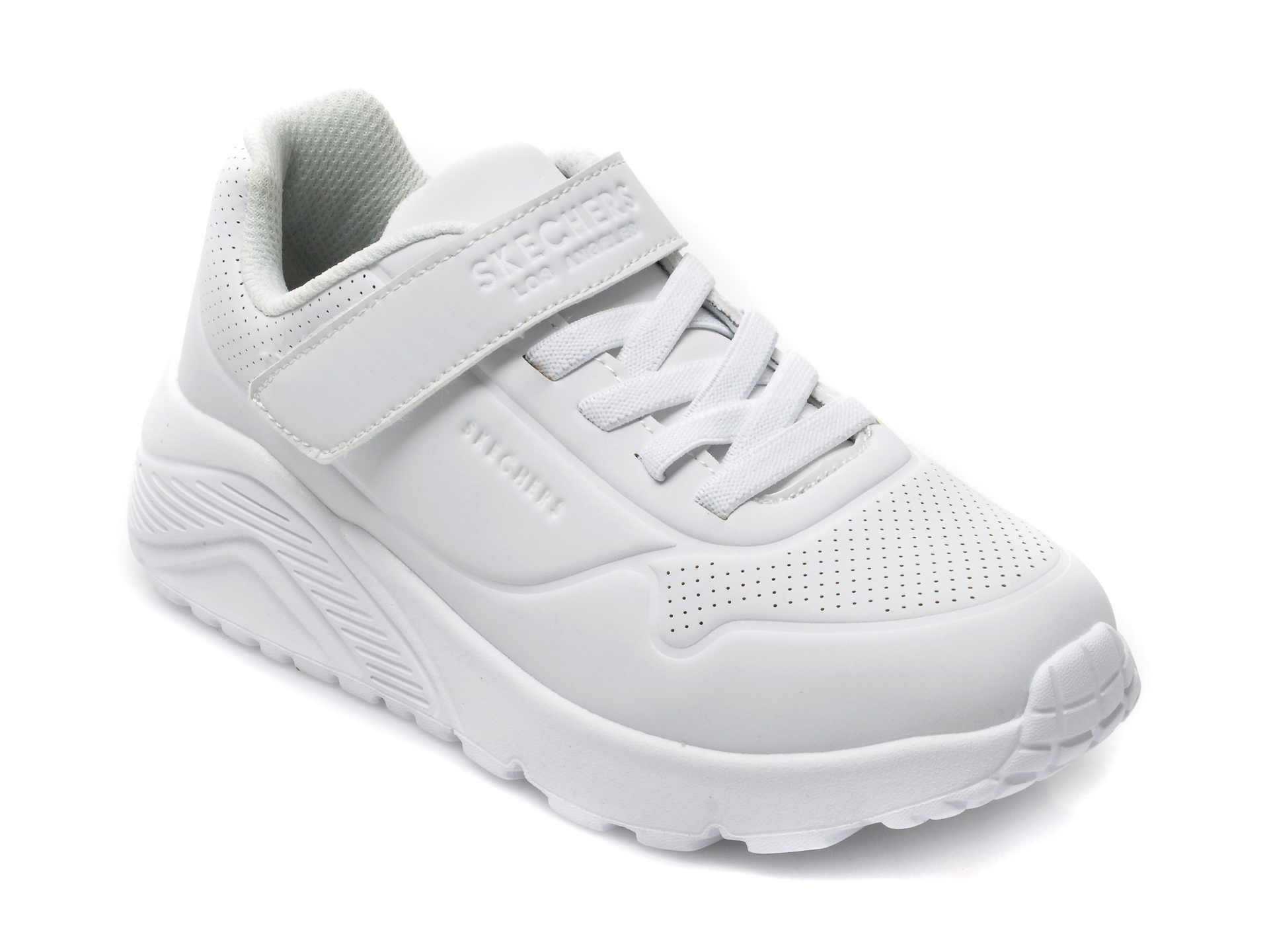 Pantofi sport SKECHERS albi, UNO LITE, din piele ecologica otter.ro