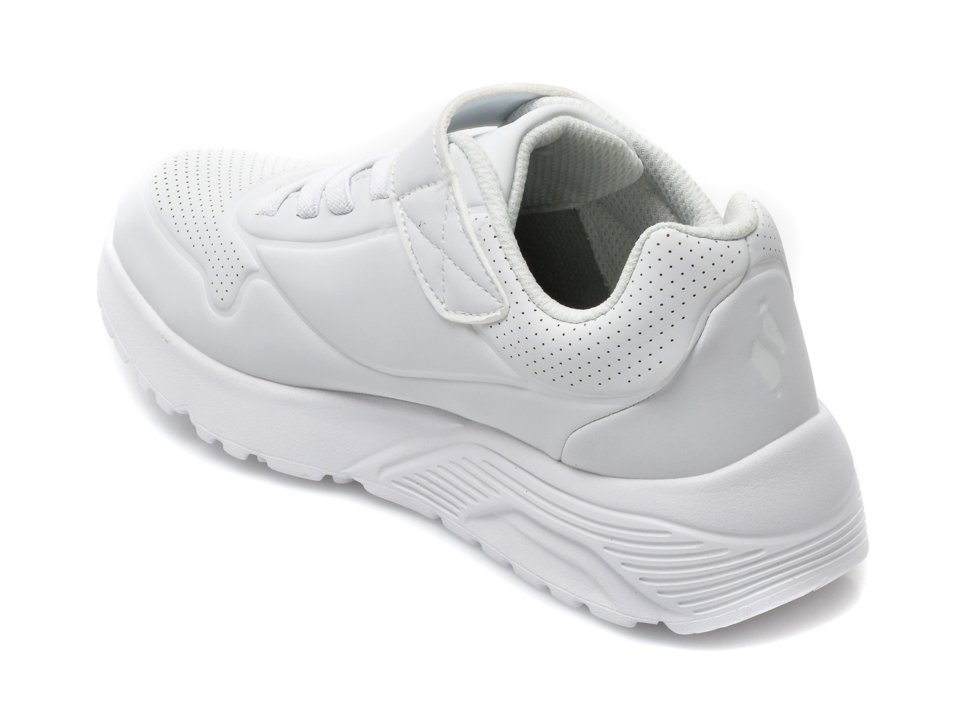 Pantofi sport SKECHERS albi, UNO LITE, din piele ecologica - 5