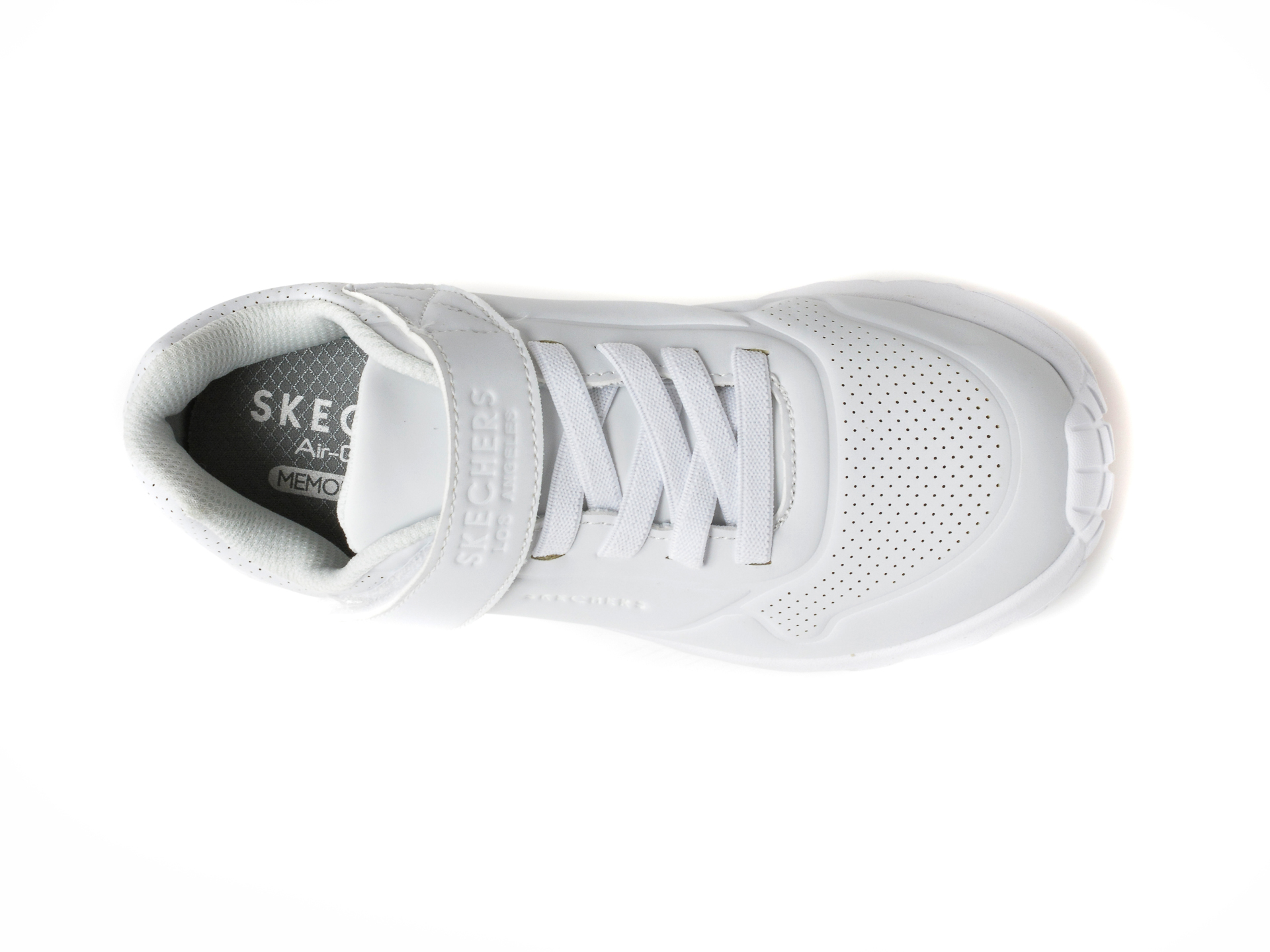 Pantofi sport SKECHERS albi, UNO LITE, din piele ecologica - 6