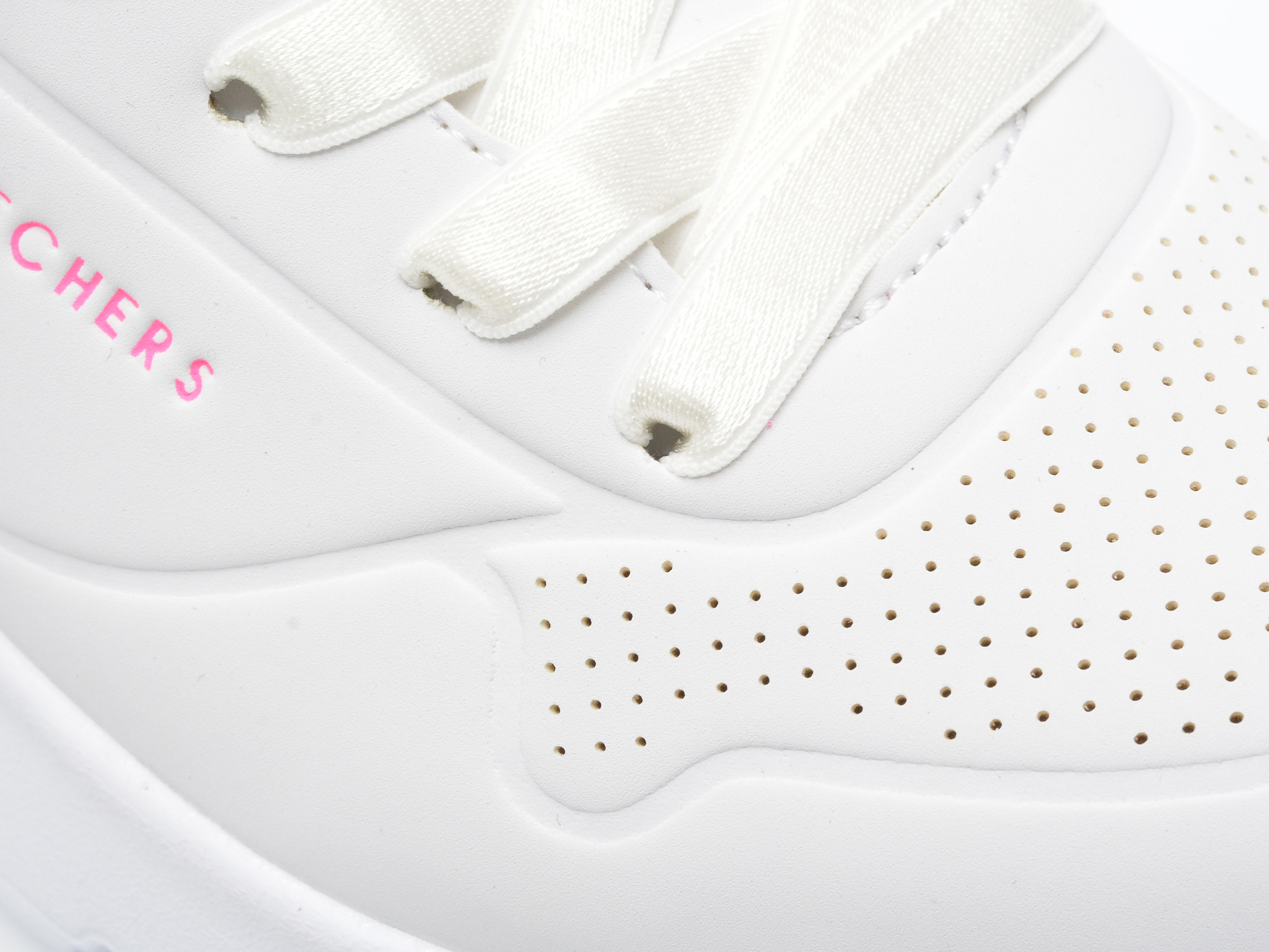 Pantofi sport SKECHERS albi, UNO LITE , din piele ecologica - 2