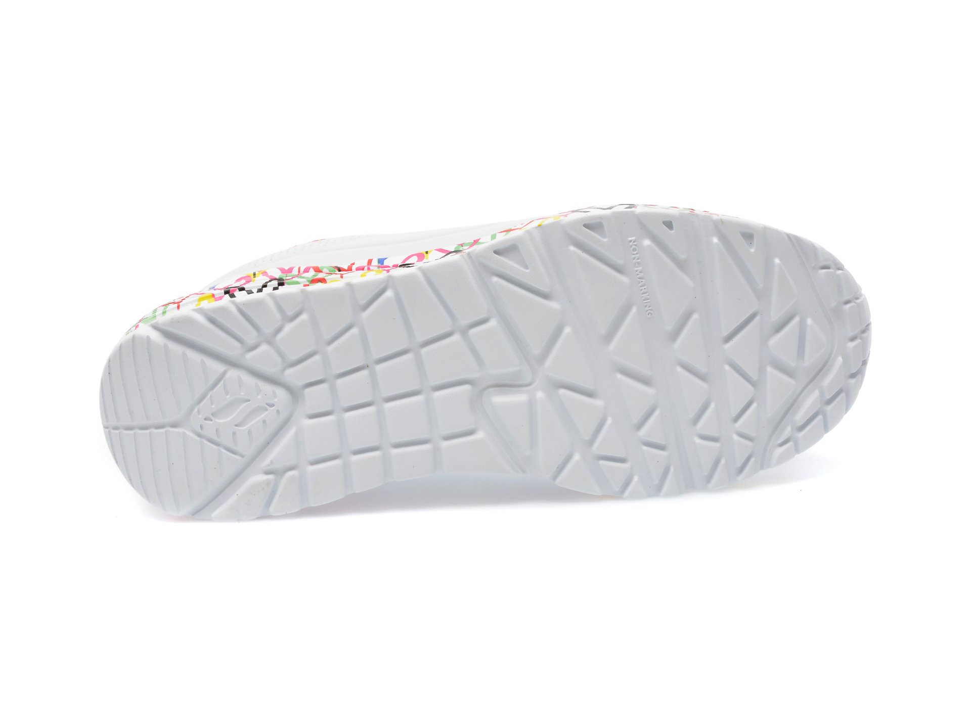 Pantofi sport SKECHERS albi, UNO LITE , din piele ecologica - 7