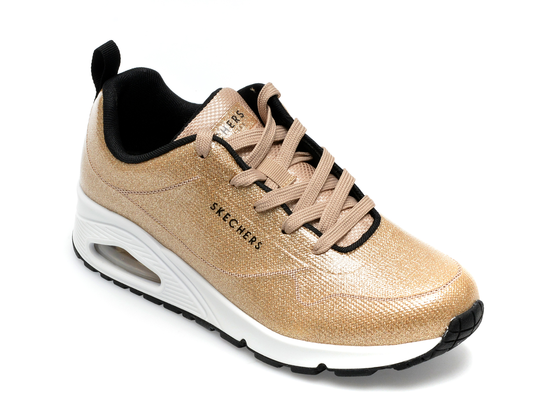 Pantofi sport SKECHERS aurii, UNO, din piele ecologica /femei/pantofi