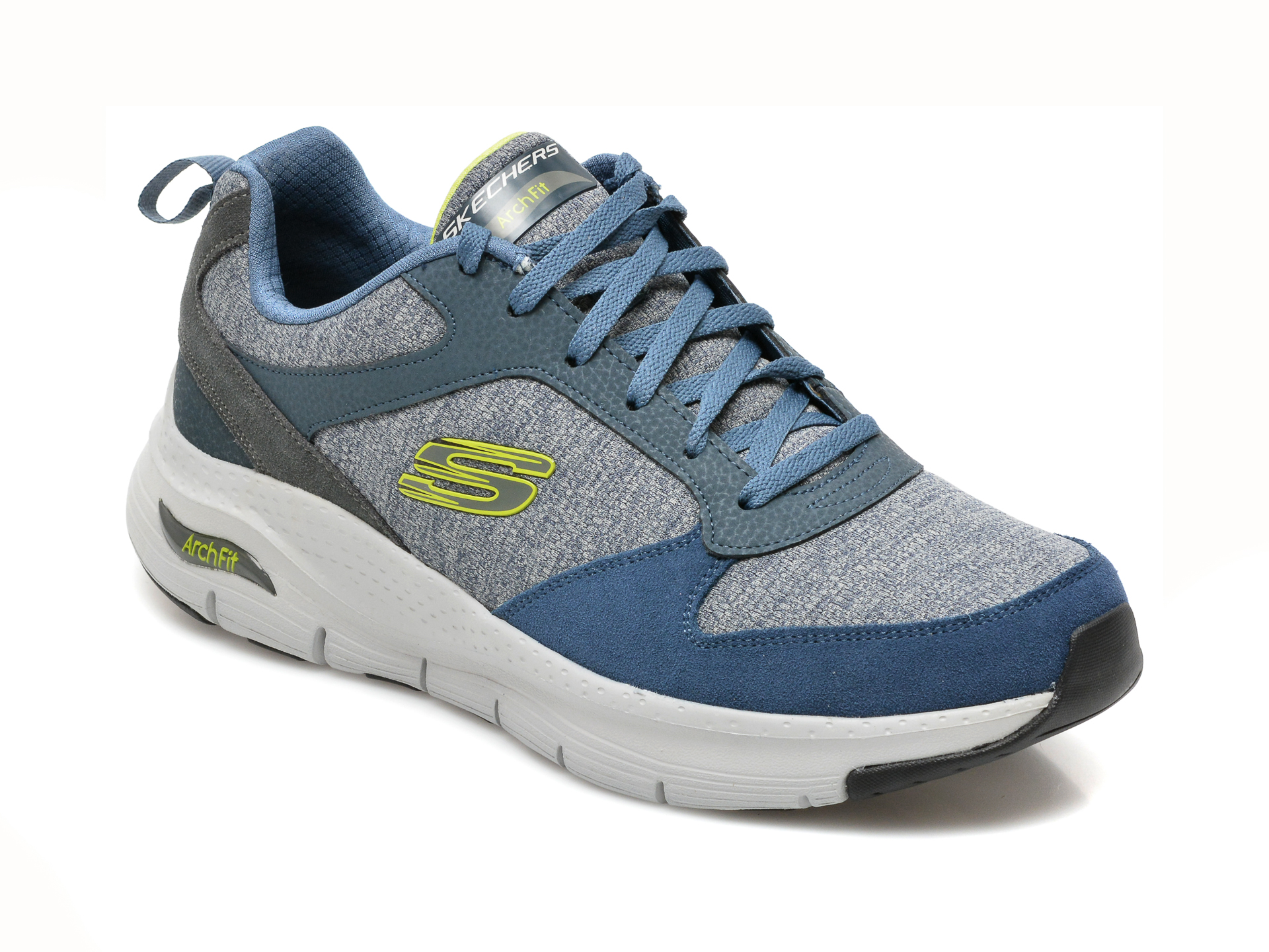 Pantofi sport SKECHERS bleumarin, ARCH FIT, din material textil si piele naturala otter.ro imagine 2022 reducere
