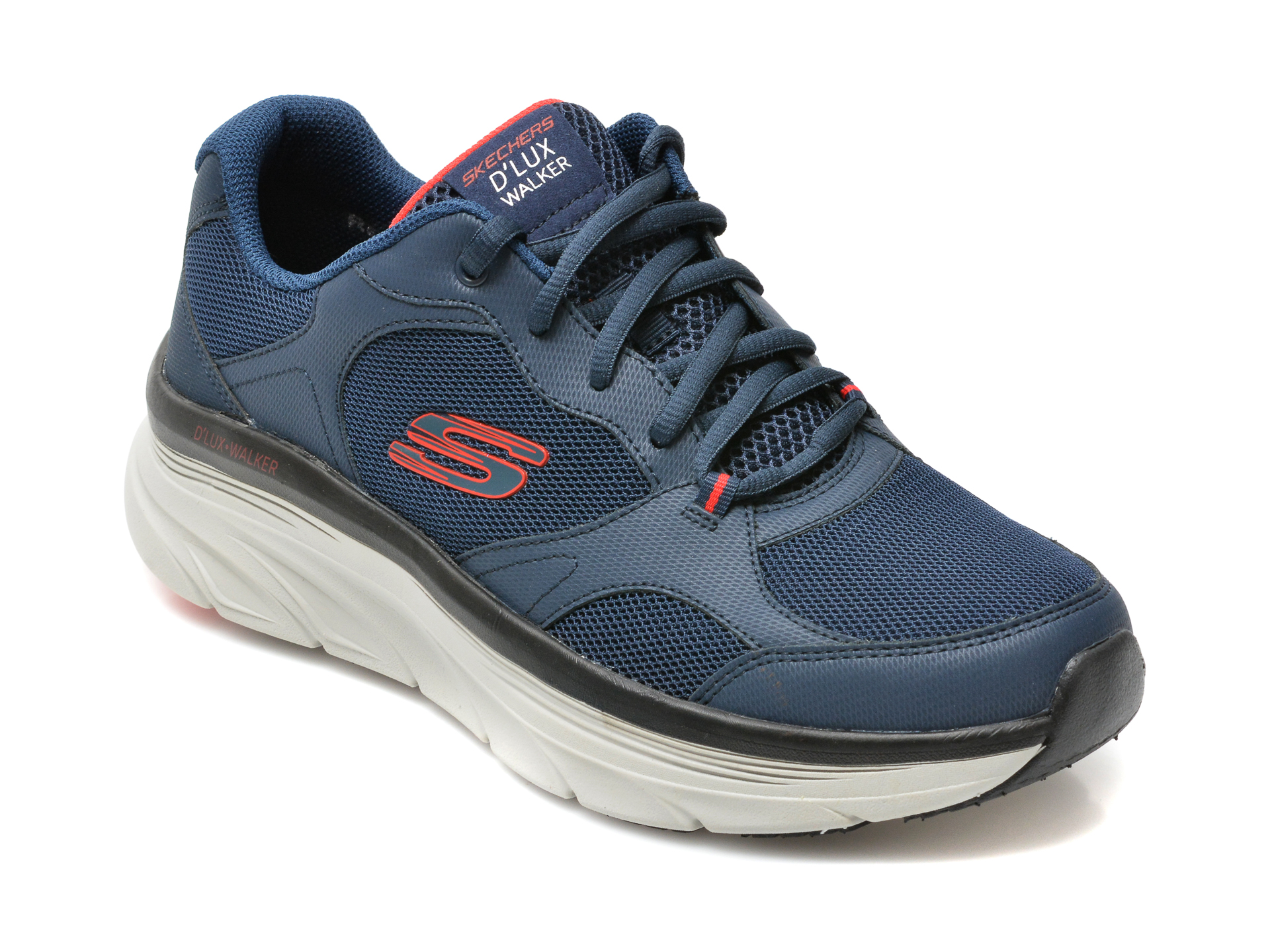 Pantofi sport SKECHERS bleumarin, D LUX WALKER, din material textil si piele ecologica /barbati/pantofi