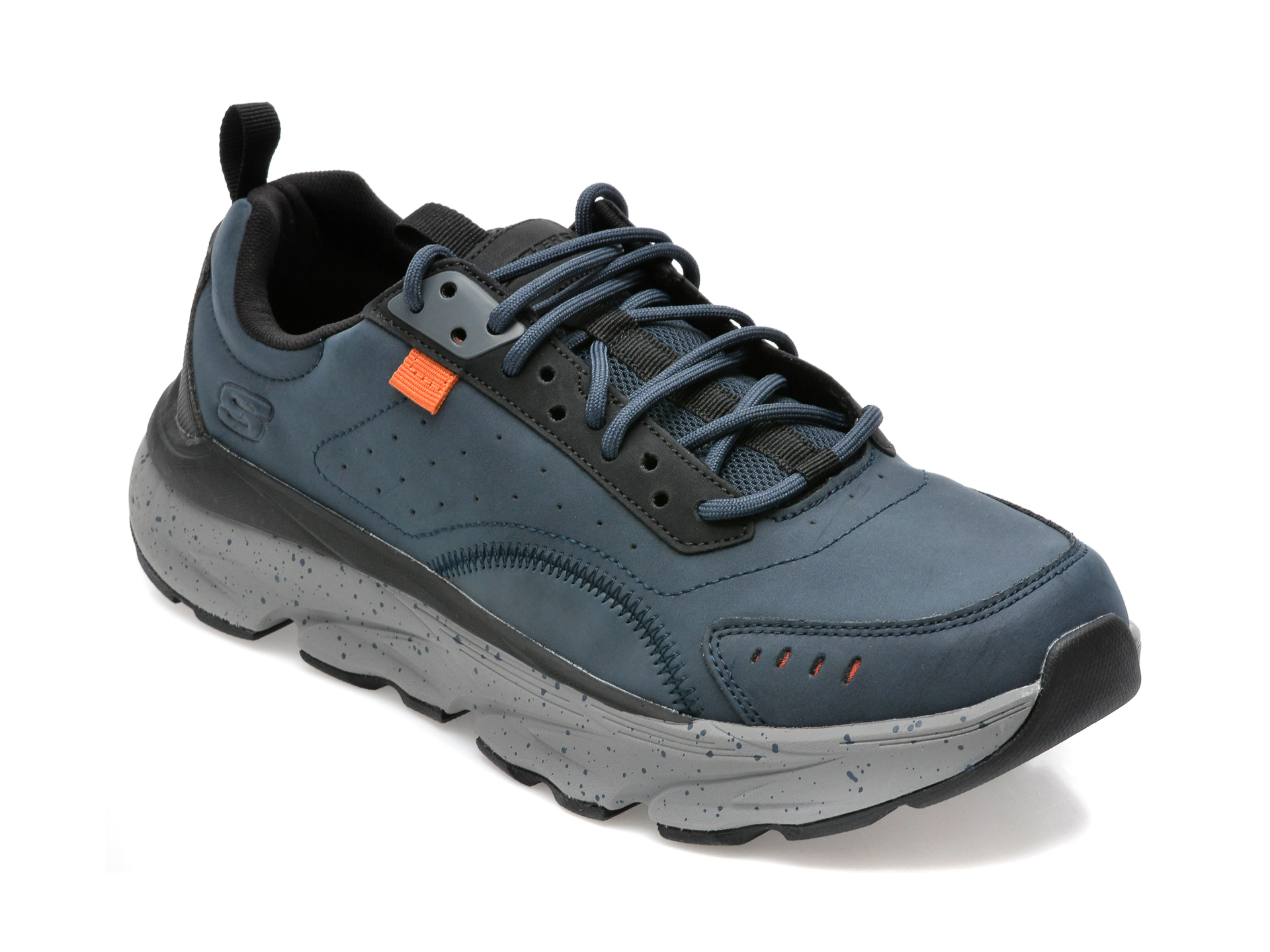 Pantofi sport SKECHERS bleumarin, DELMONT, din piele naturala si piele ecologica /barbati/pantofi
